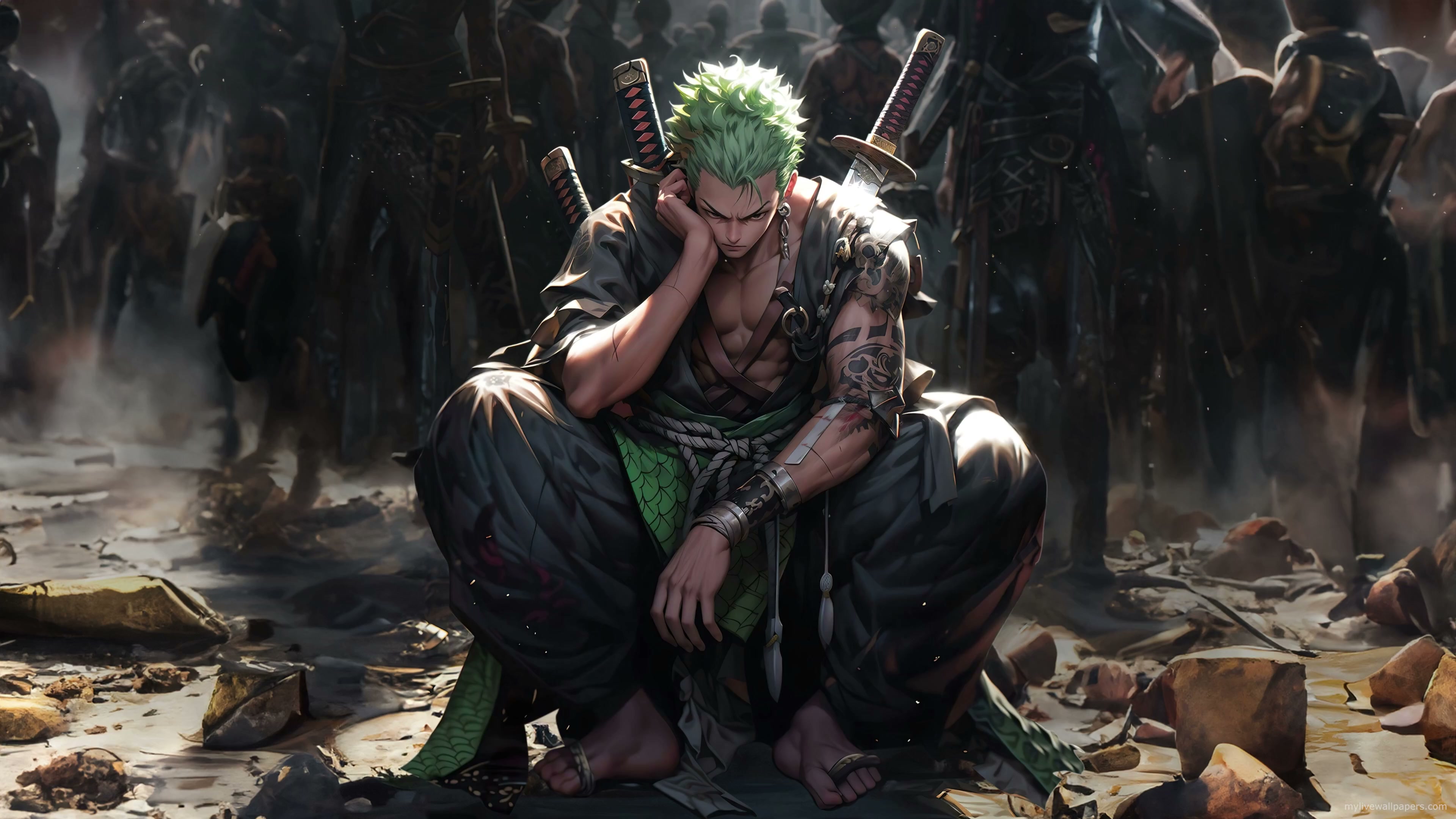 Zoro in Bad Mood 4K Live Wallpaper