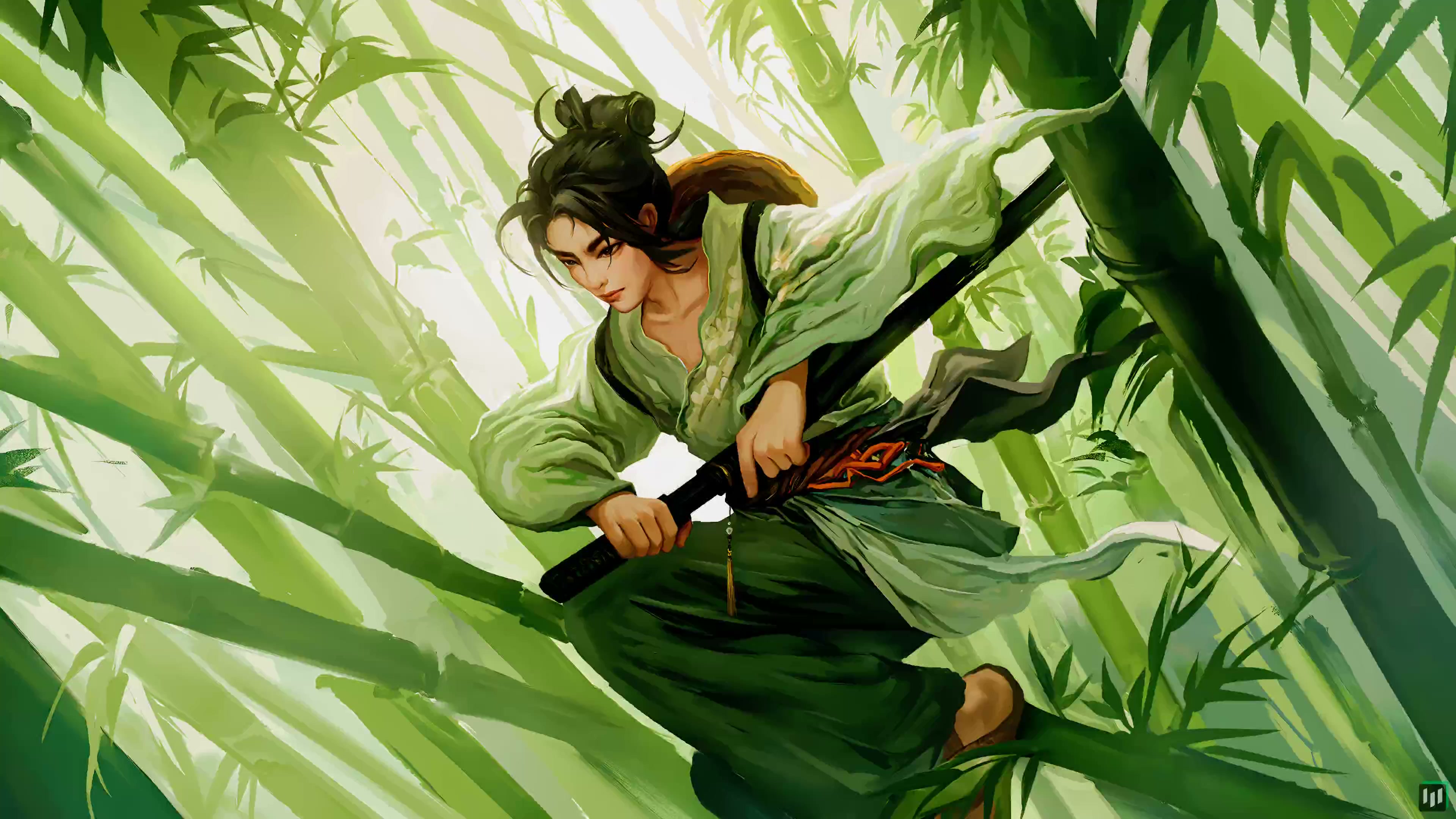 Bamboo Samurai Remastered 4K Live Wallpaper