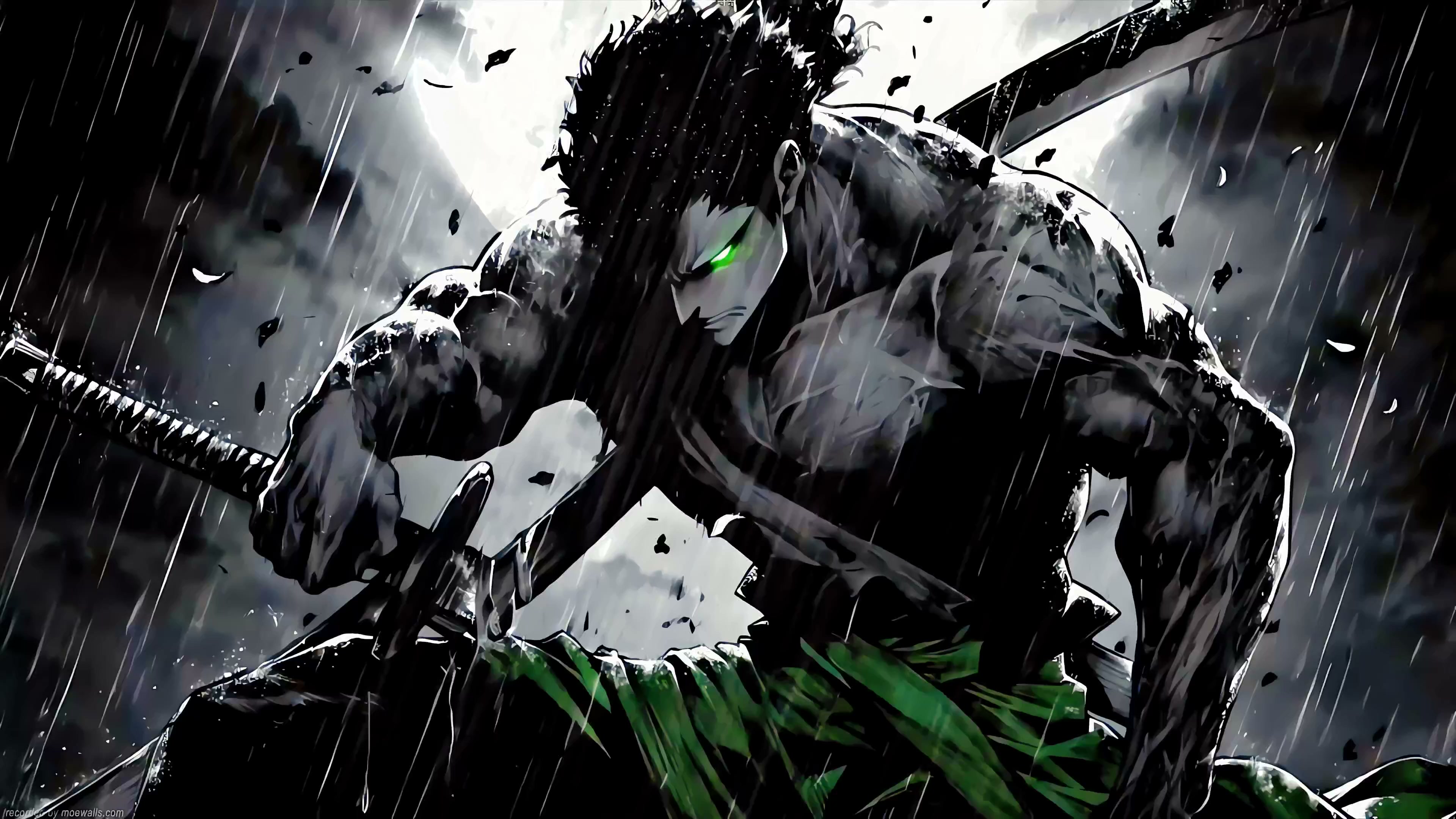 Zoro Monochrome - One Piece Live Wallpaper