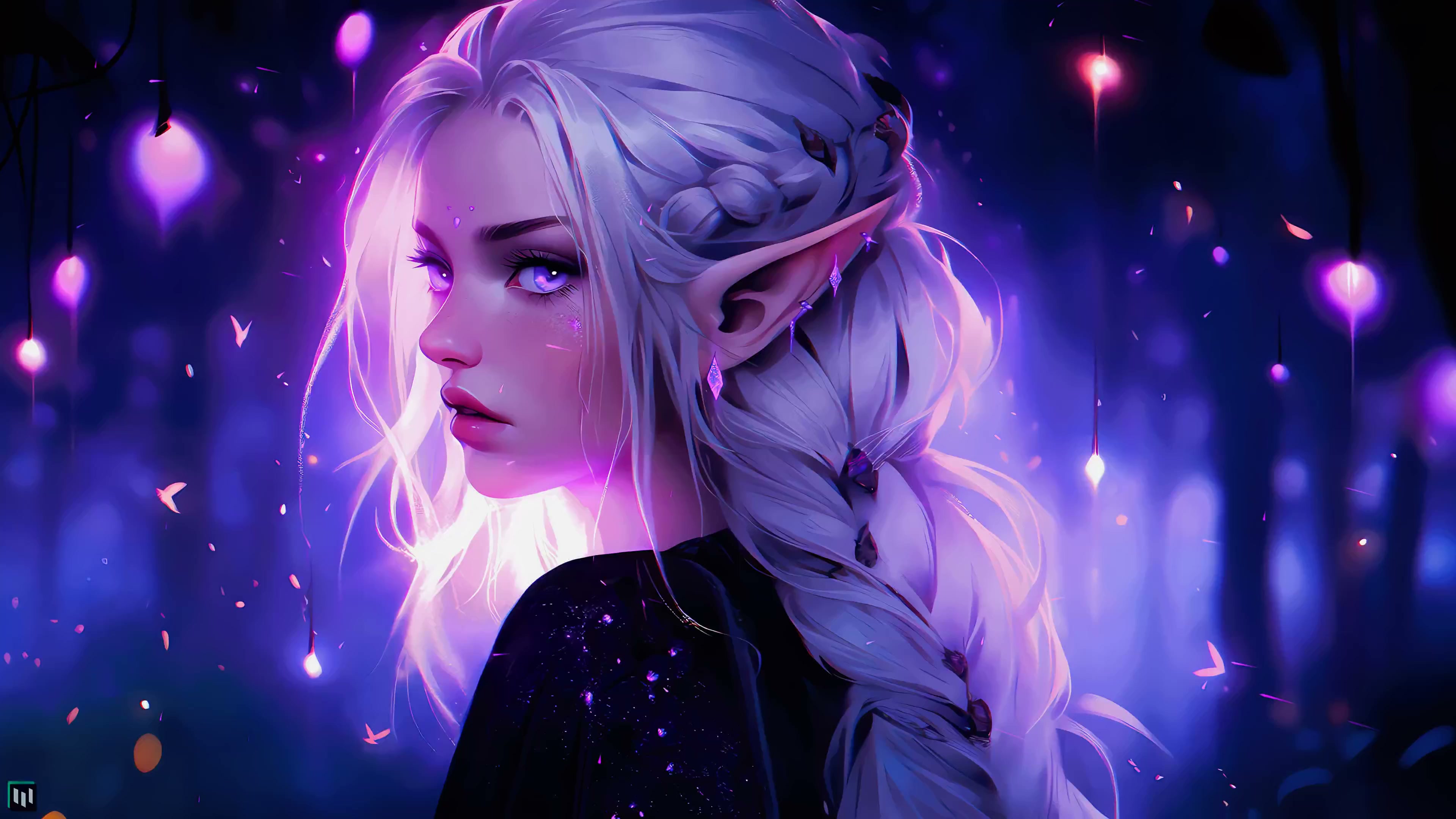 Elf Girl in Enchanted Forest Live Wallpaper