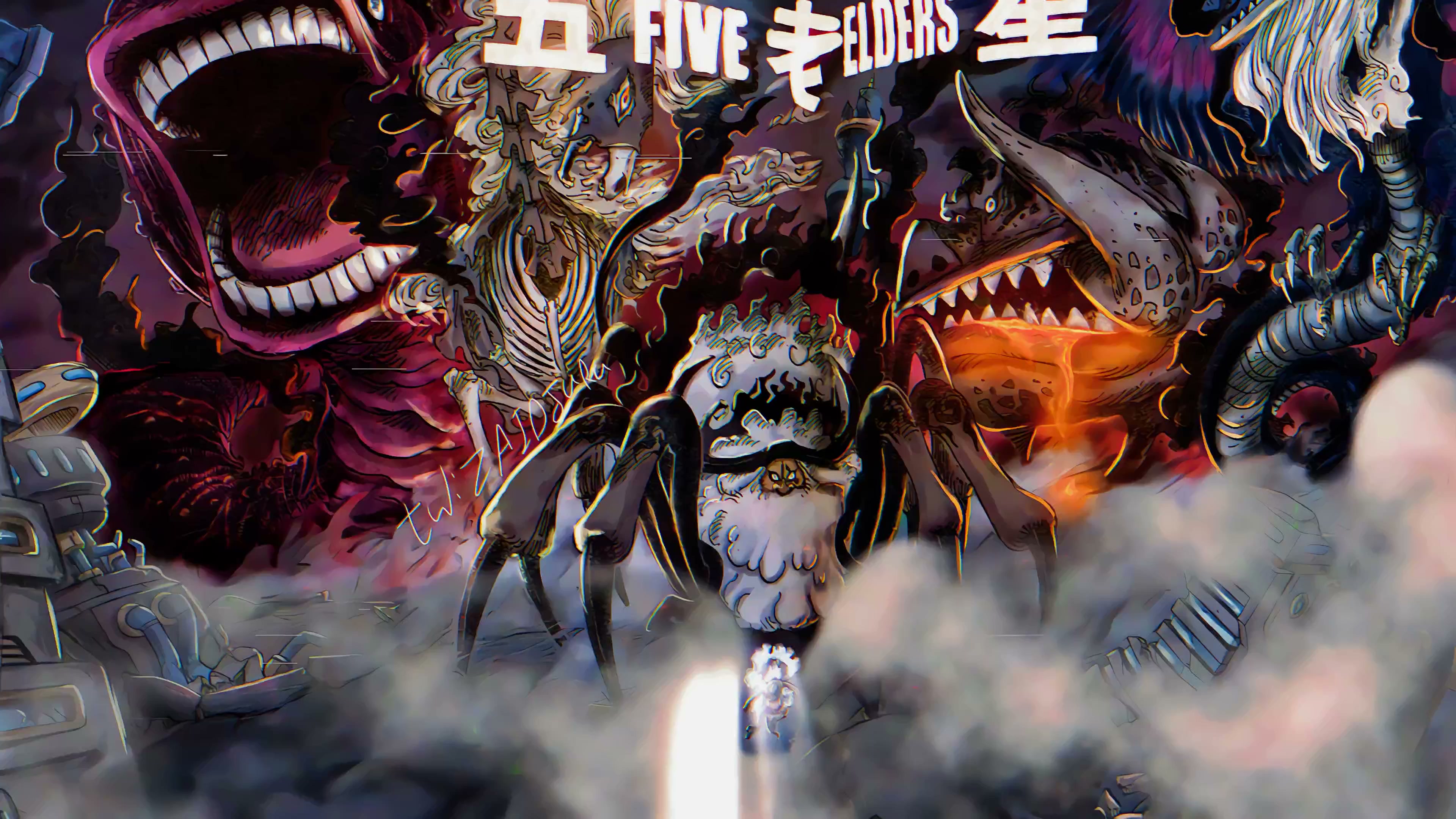 Luffy Versus Elders Live Wallpaper