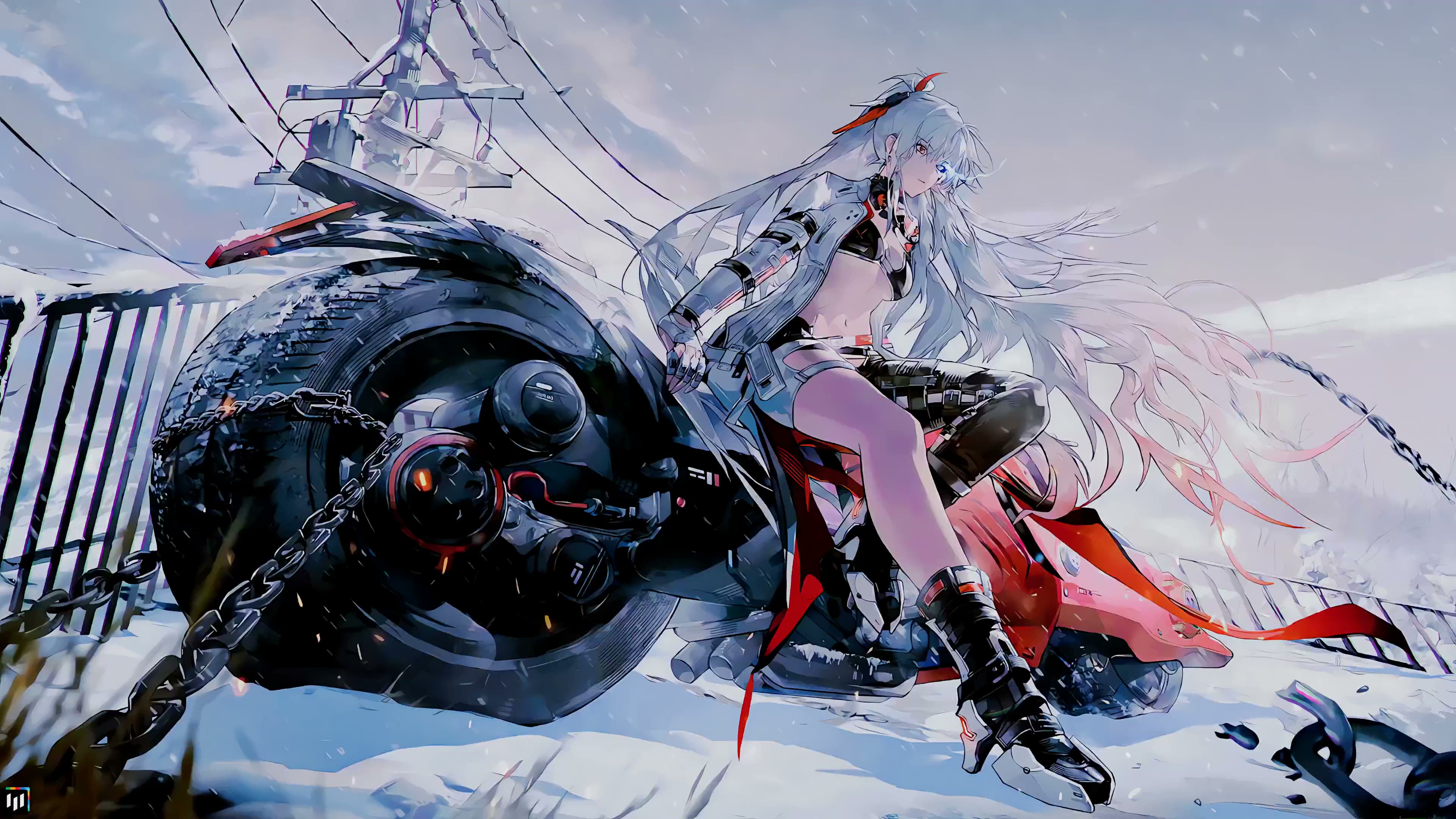 Girl on Motorcycle Live Wallpaper