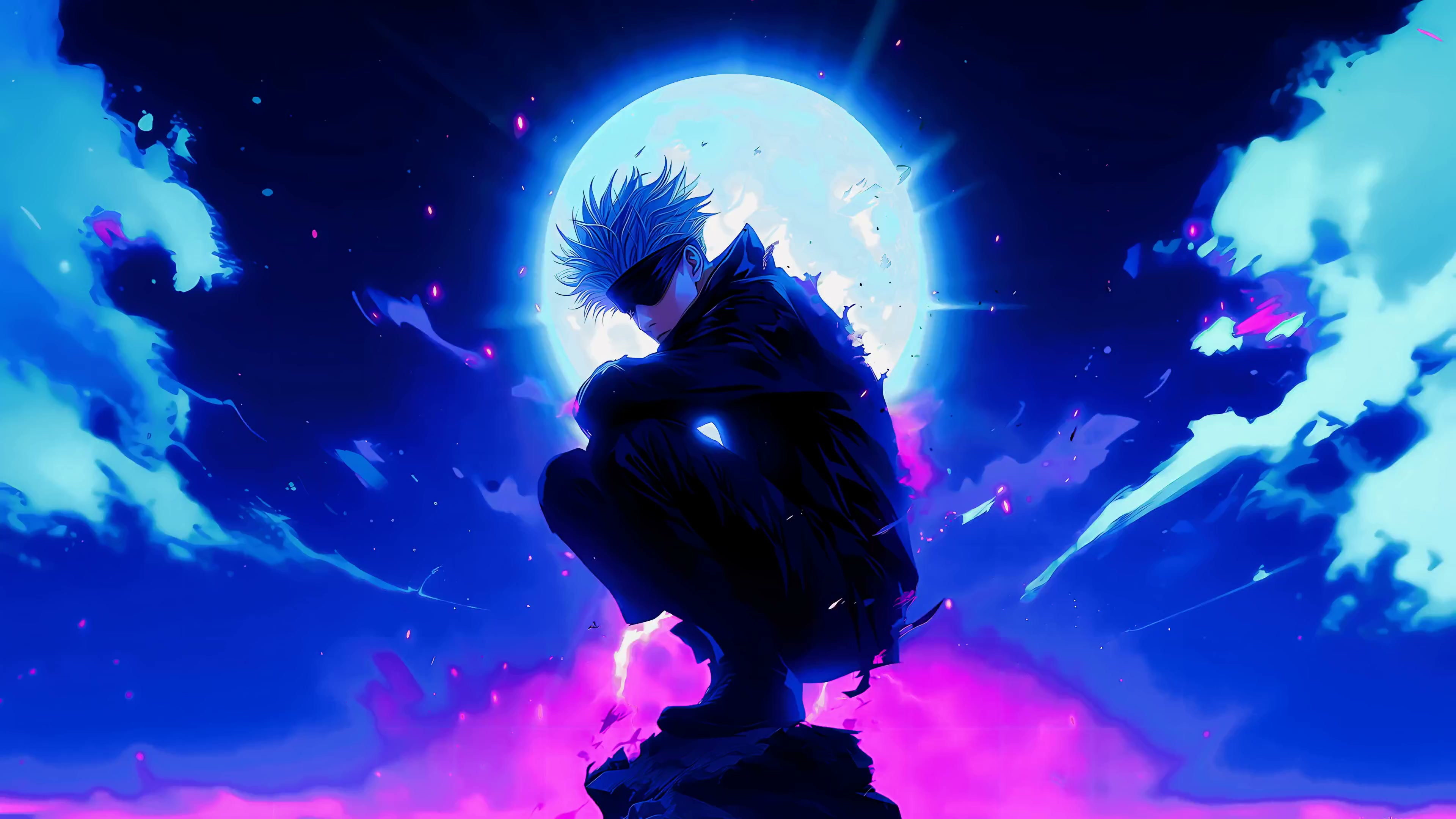 Satoru Gojo Moon Glow Live Wallpaper