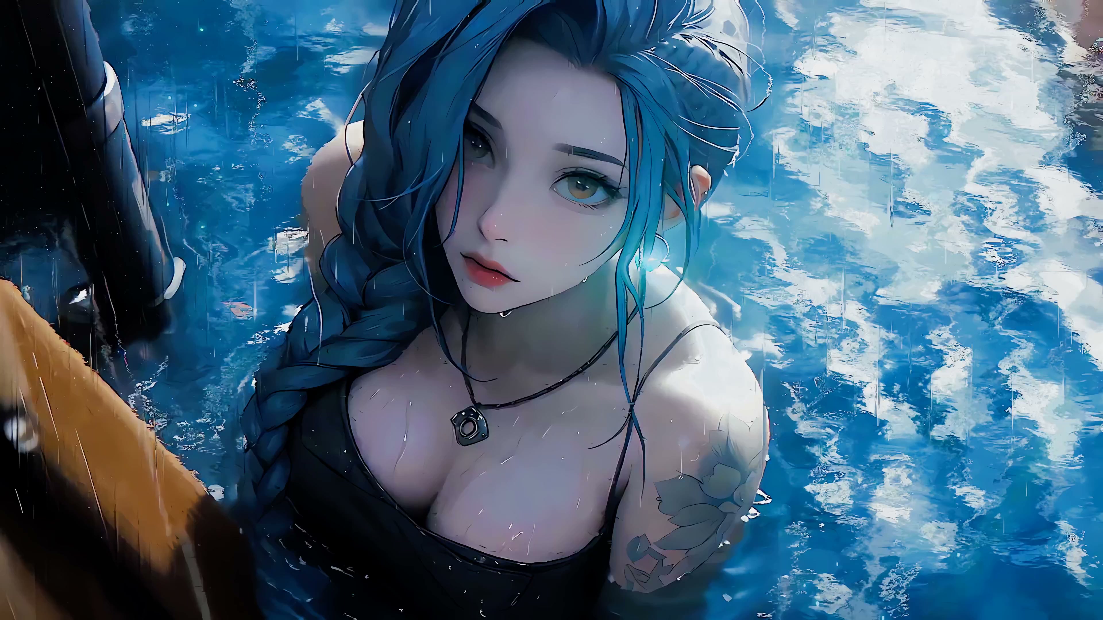 Jinx: Rainy Pool Day Live Wallpaper