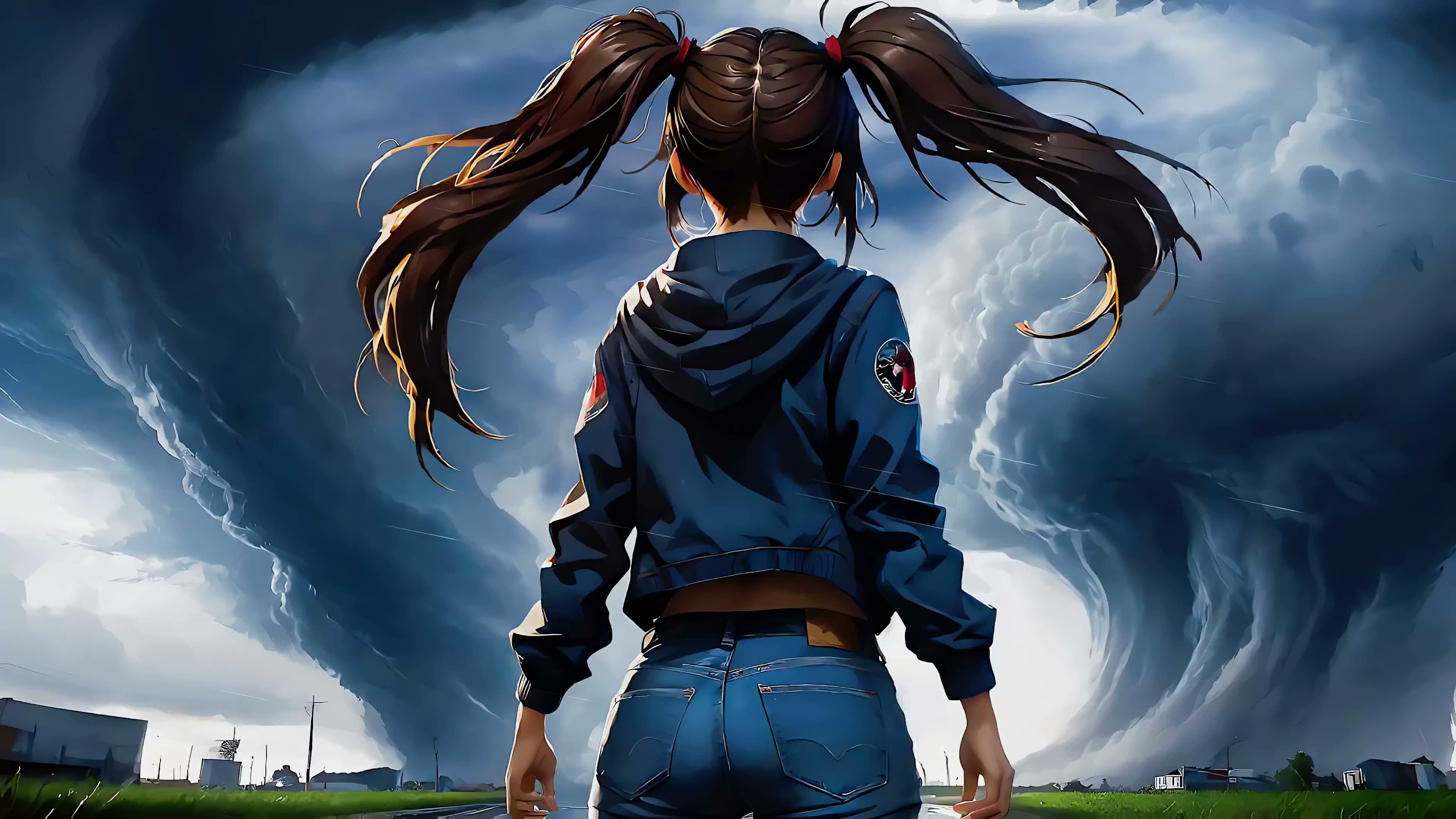 Tornado Girl Live Wallpaper