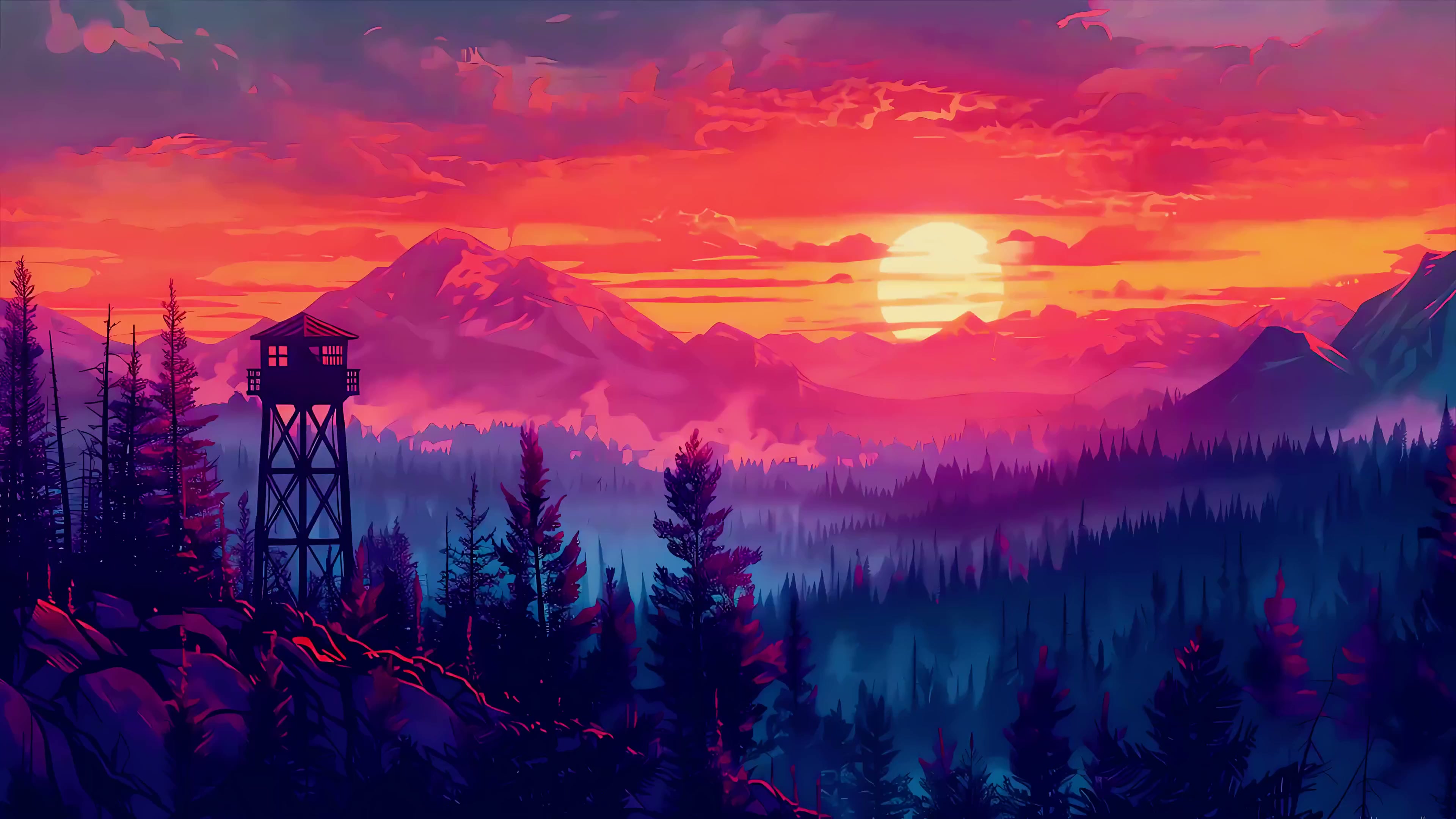 Firewatch Tower Live Wallpaper