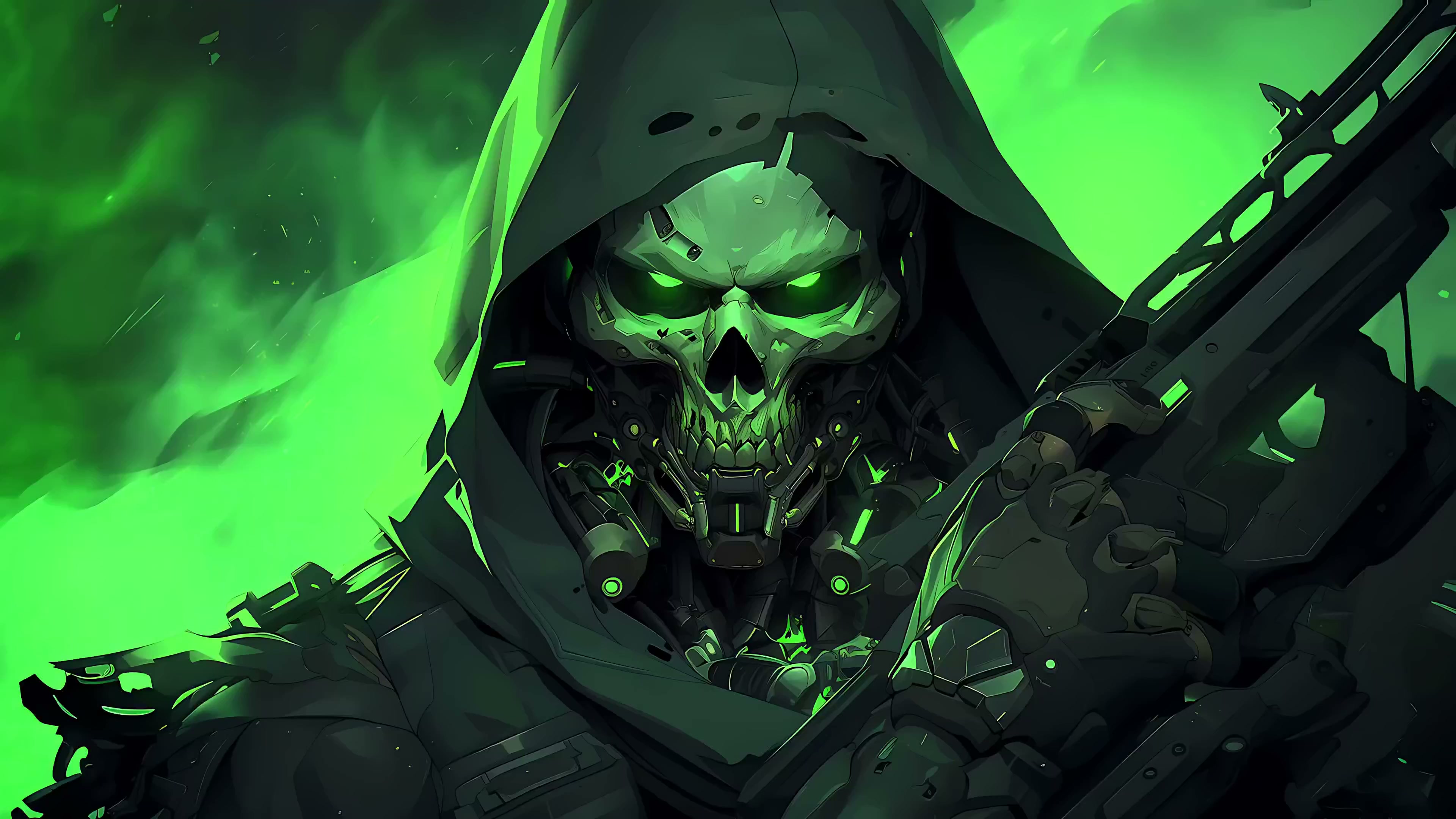 Green Skull Soldier Live Wallpaper