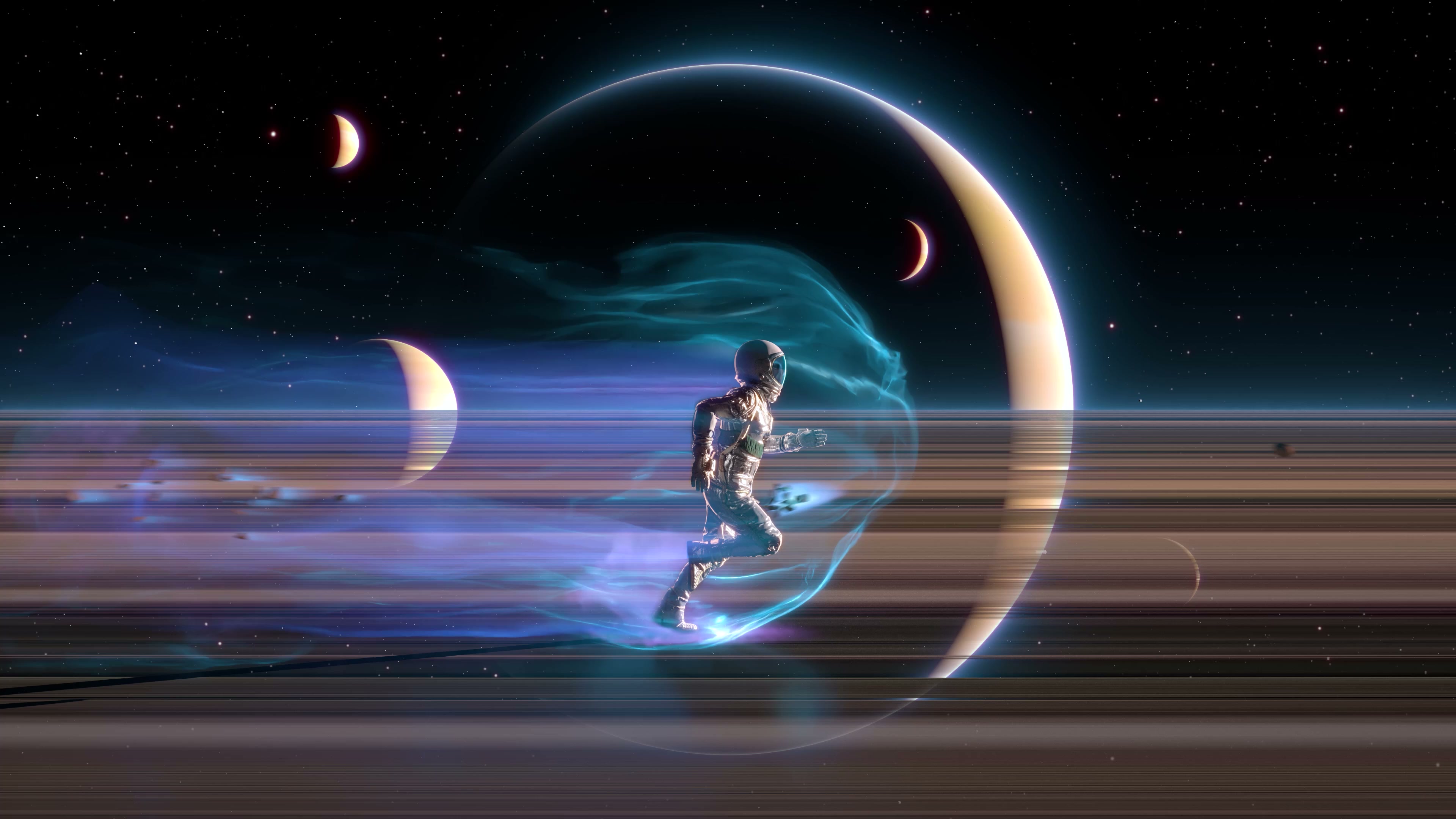 Running On The Rings Of Saturn Live Wallpaper