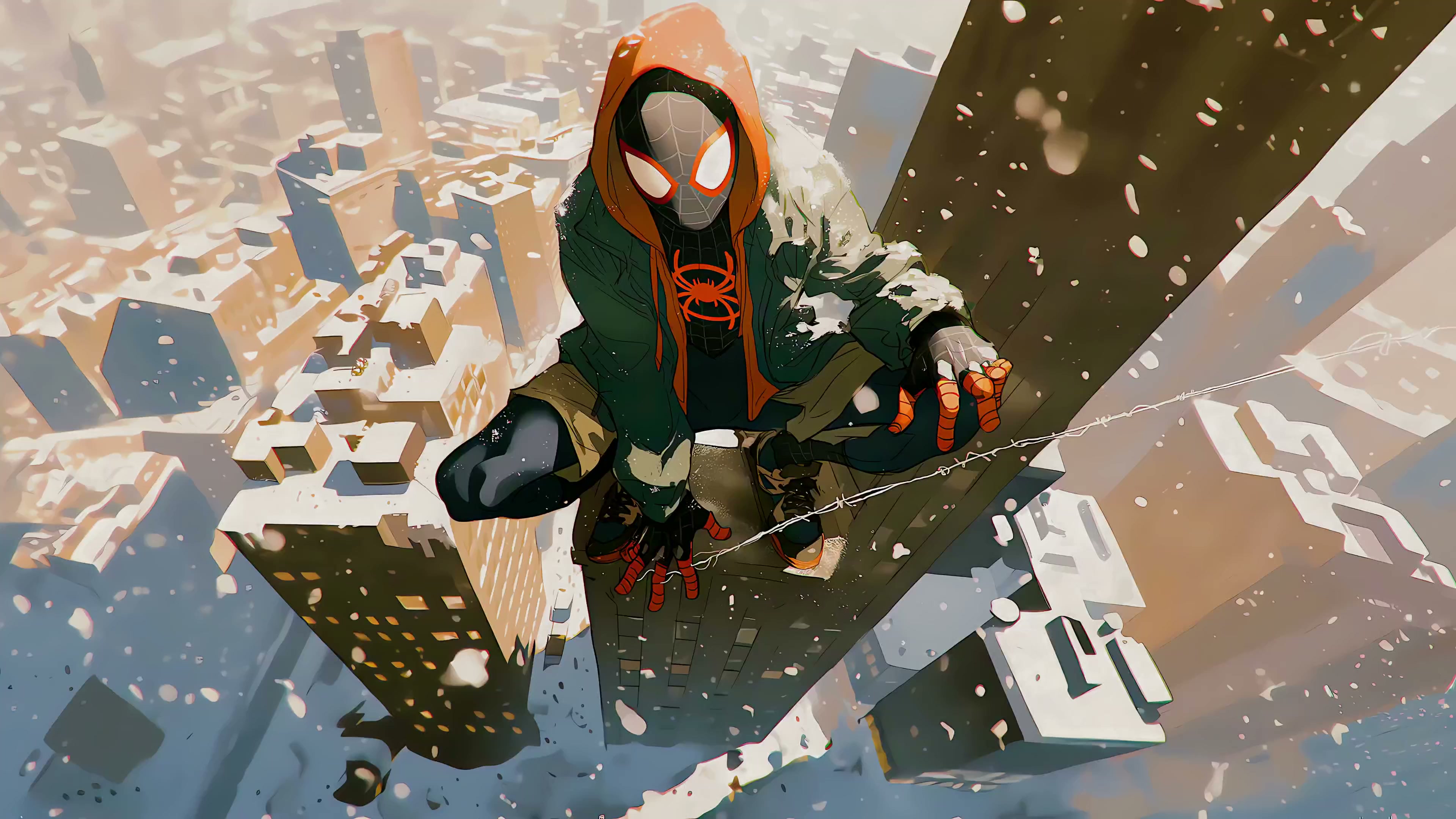 Spider Man: Miles Morales Snow Day Live Wallpaper