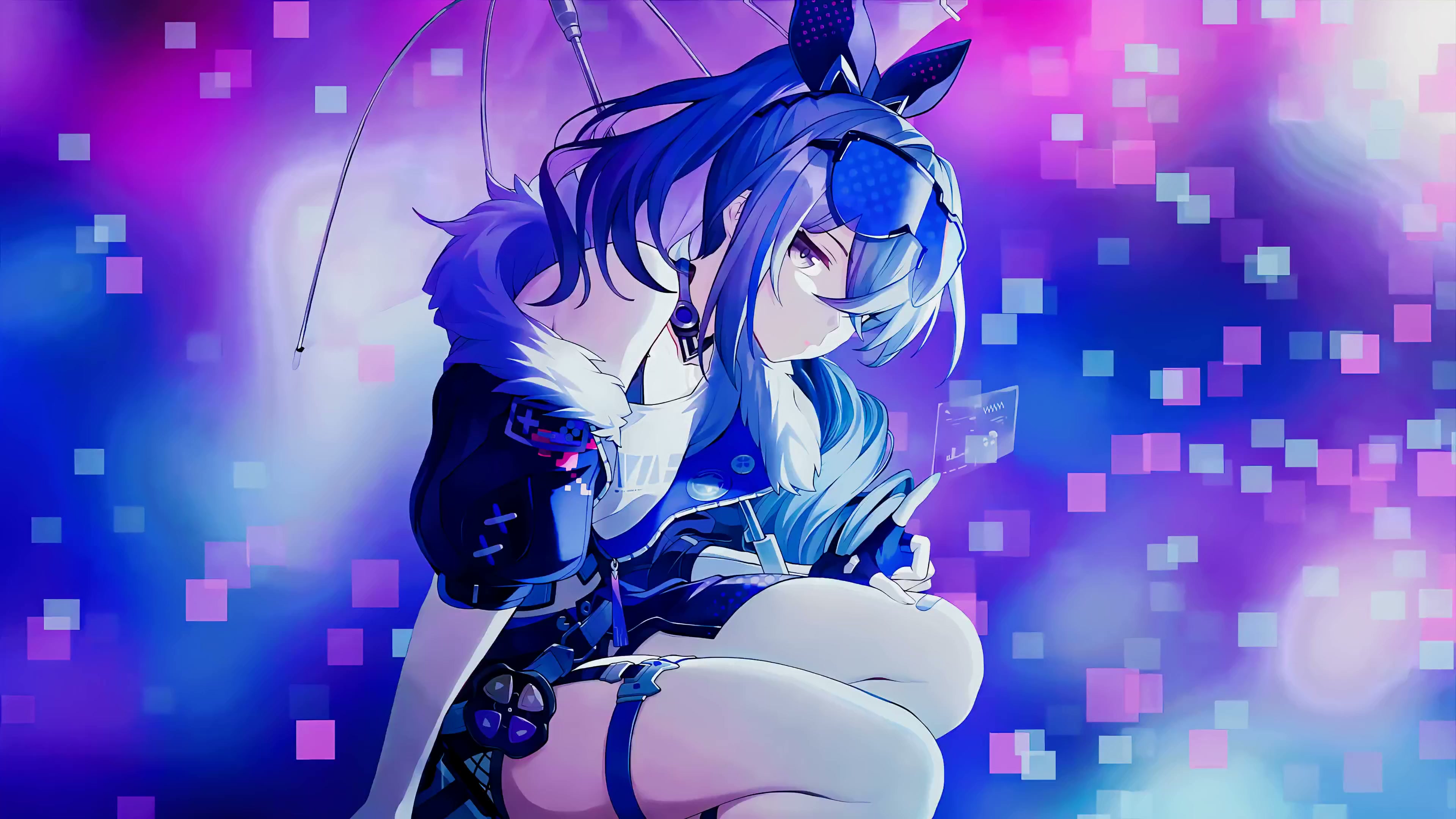 Silver Wolf Chewing her Bubble Gum Live Wallpaper