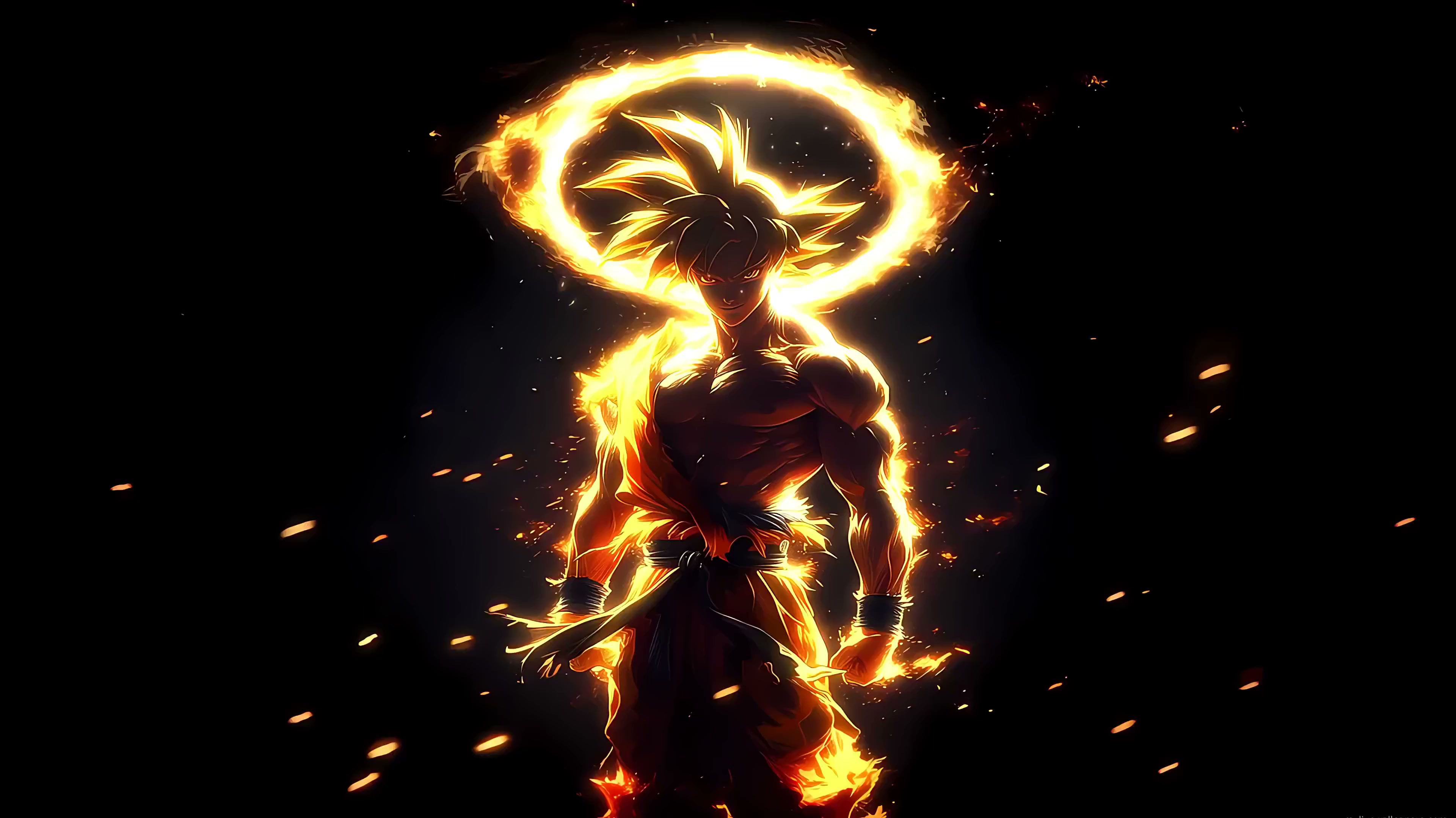 Goku and Fire Circle Live Wallpaper