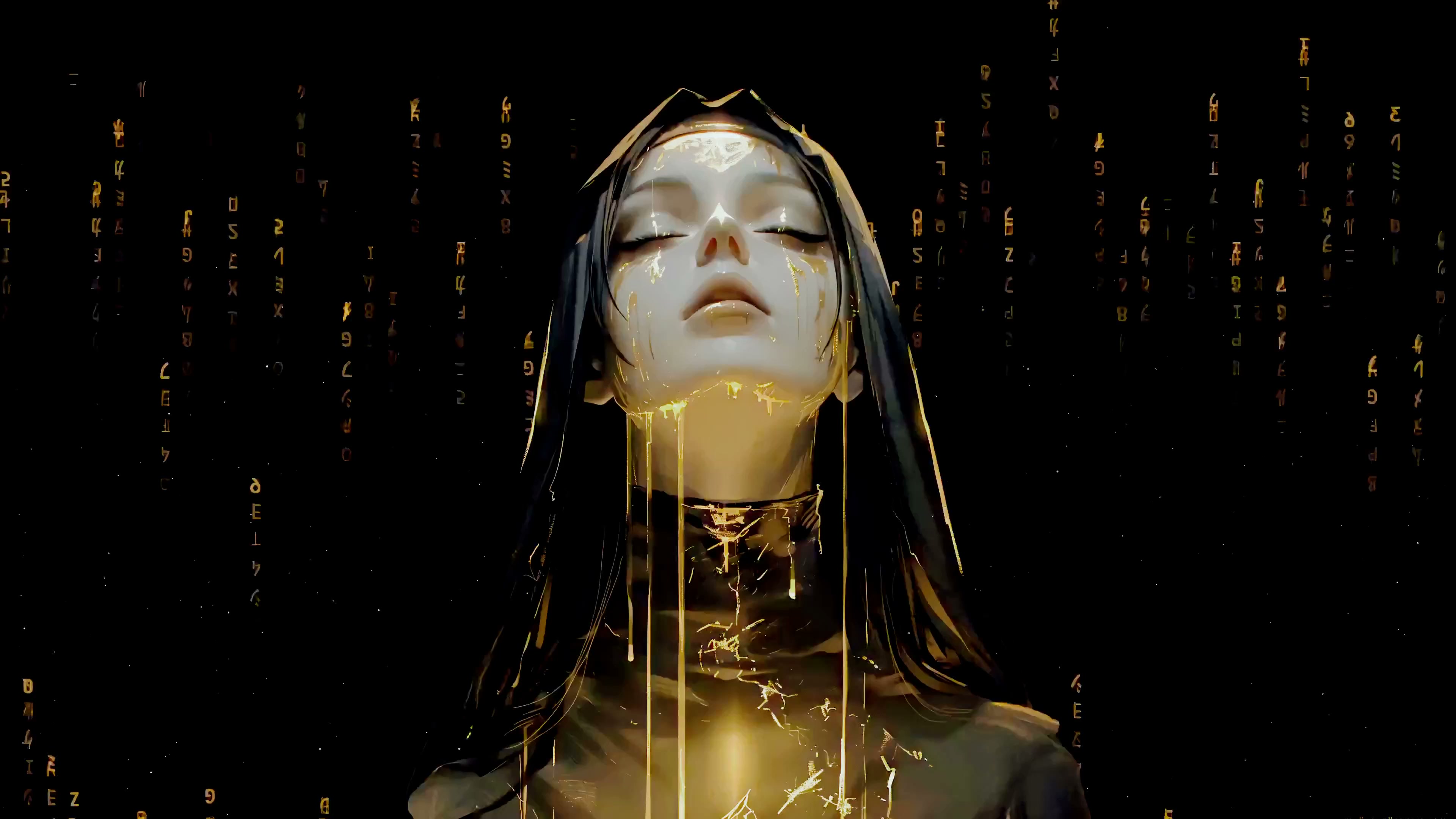 Dark Matrix Nun Live Wallpaper