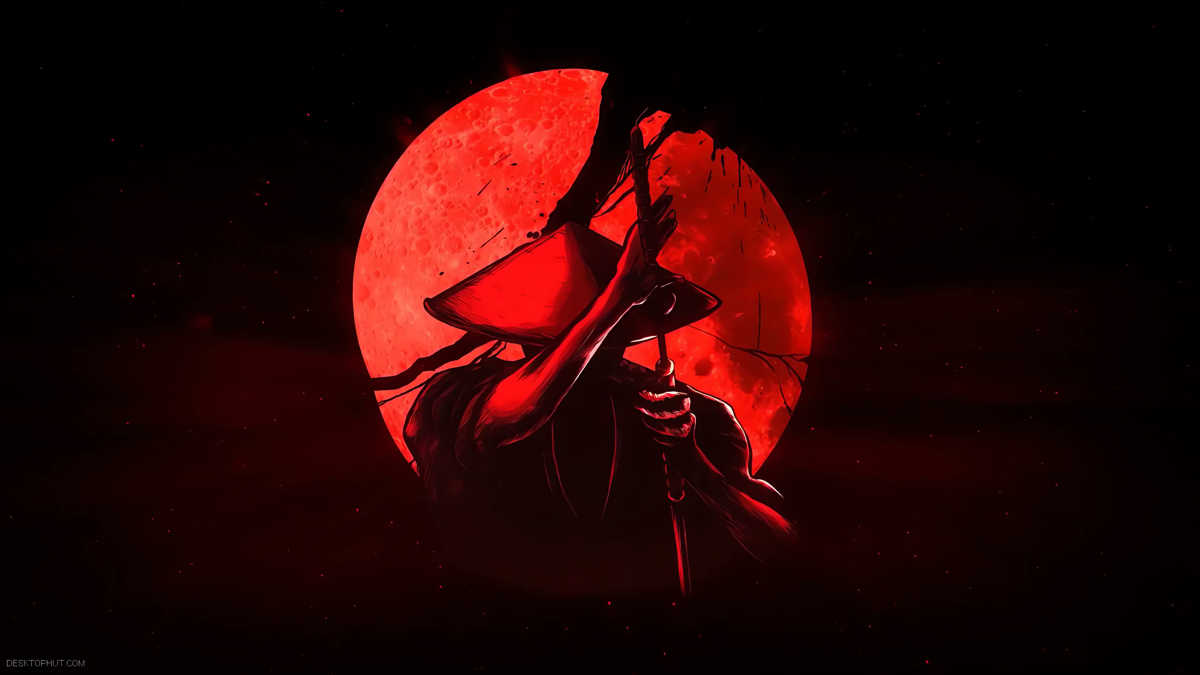 Cimson Moon Samurai Live Wallpaper