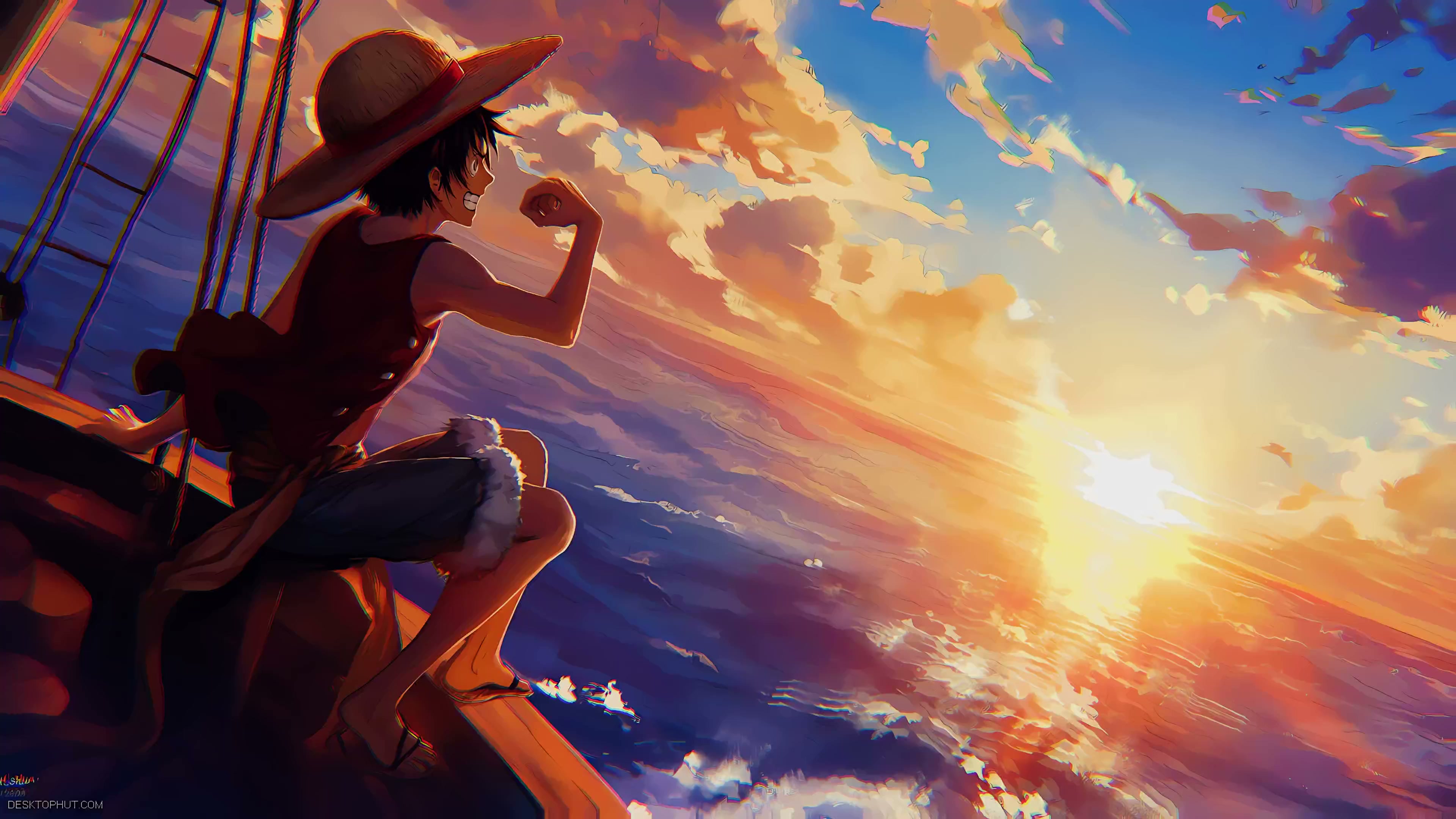 One Piece Luffy Sunset Live Wallpaper