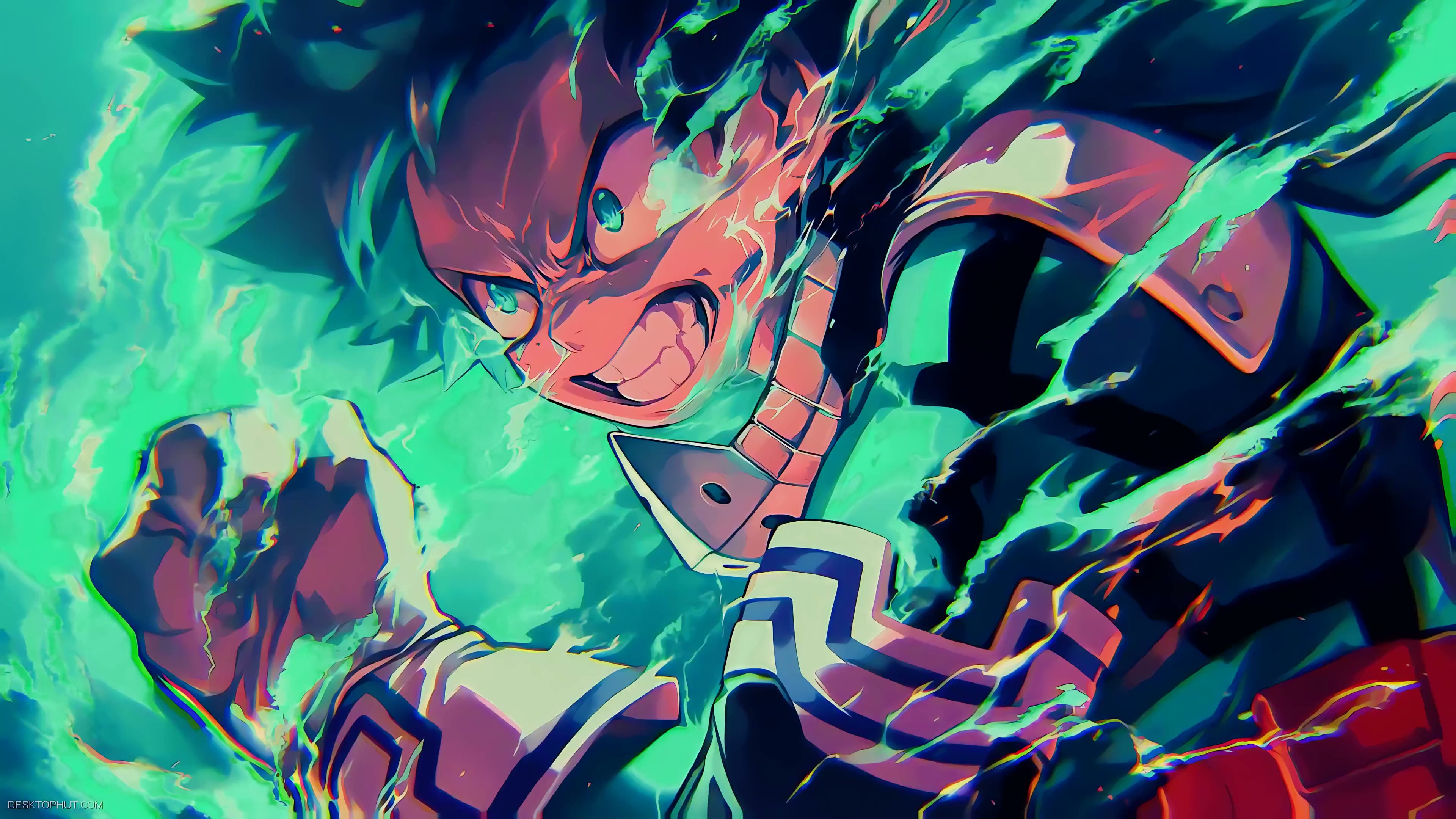 Izuku Midoriya Deku Green Flame Live Wallpaper