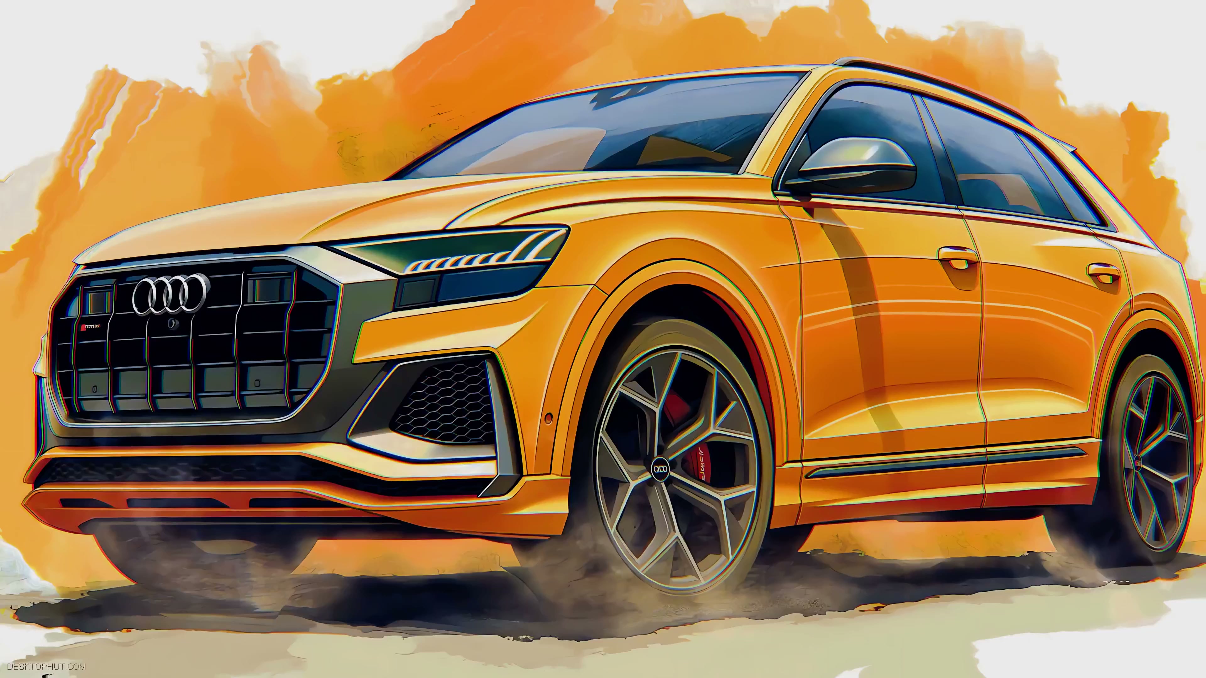 Orange Audi Rs Q8 Live Wallpaper