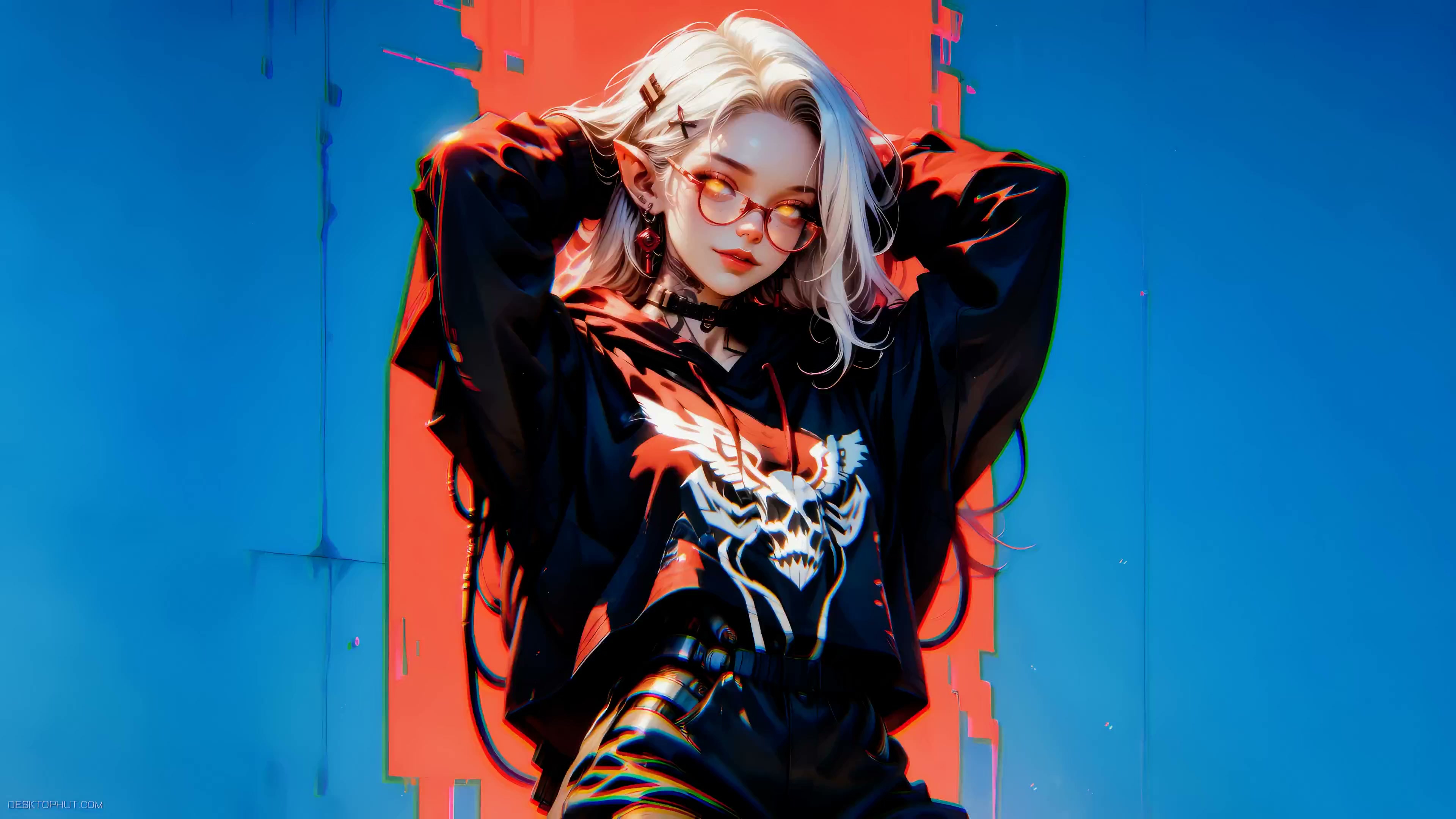 Girl Elf Cyberpunk Live Wallpaper