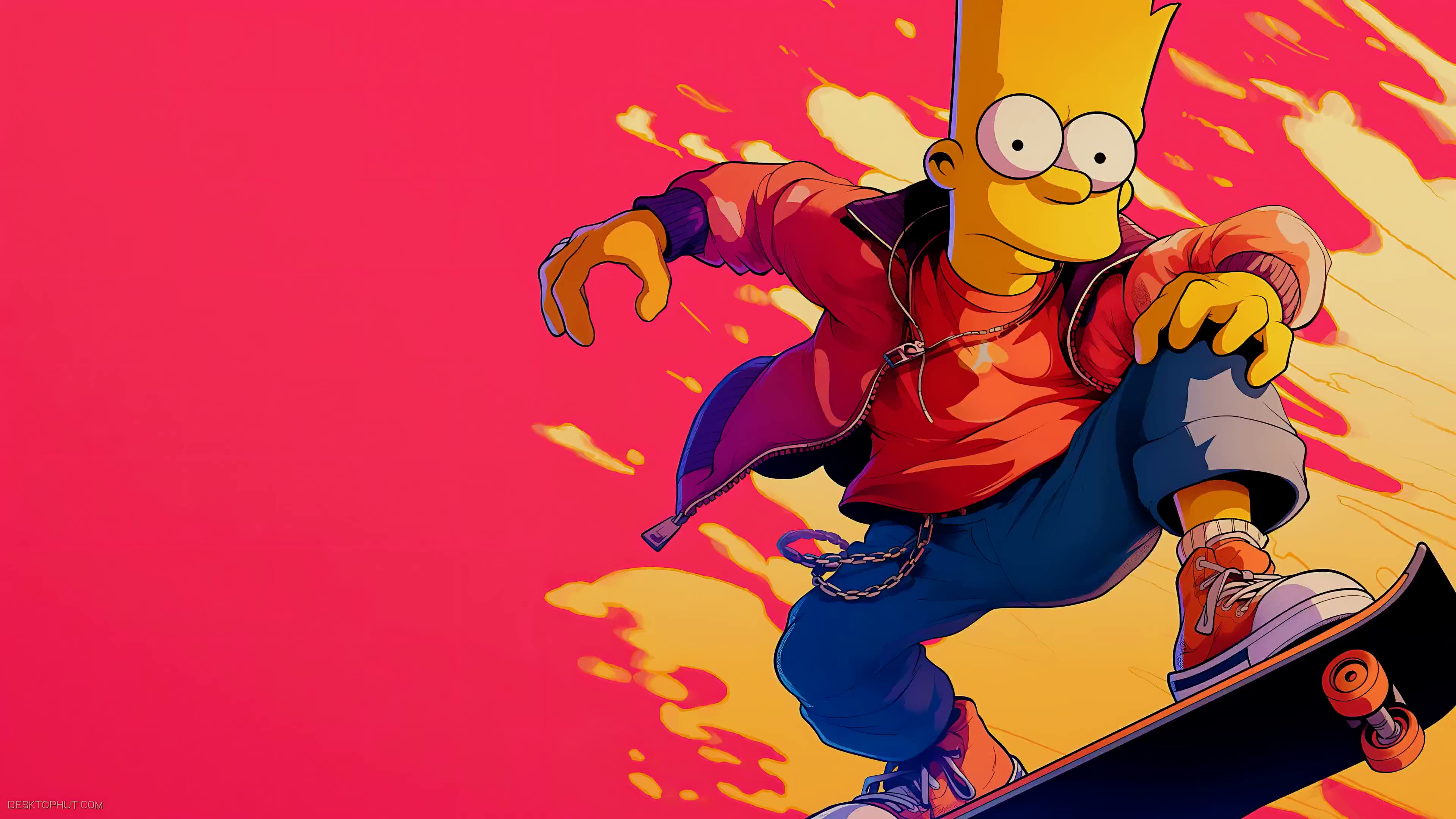 Bart Simpson Skateboard Hype Art Live Wallpaper