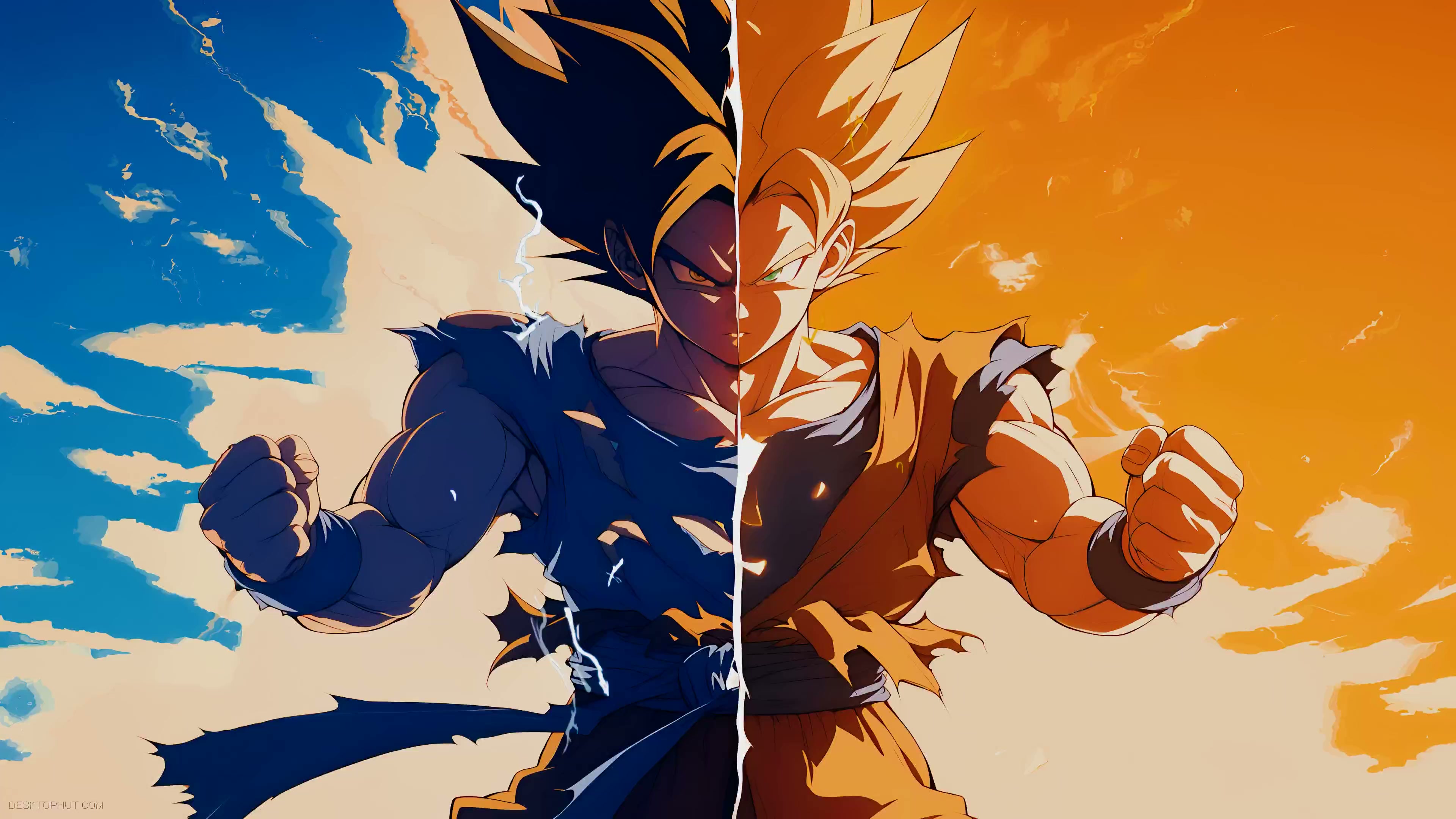 Goku Super Saiyan Power-Up Split Live Wallpaper