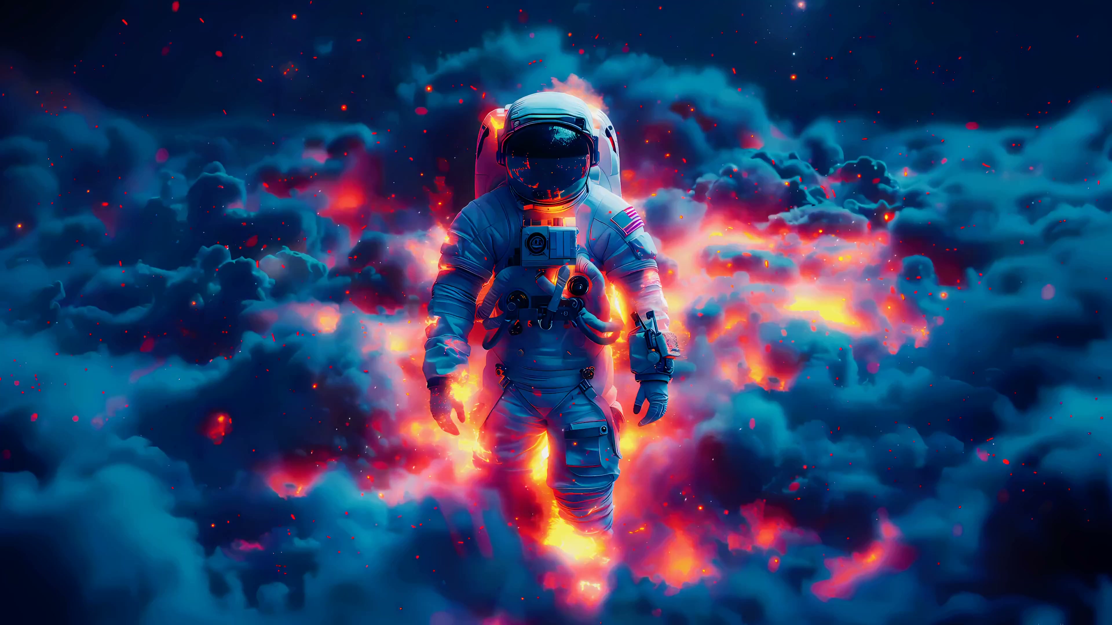 Astronaut in Clouds Live Wallpaper