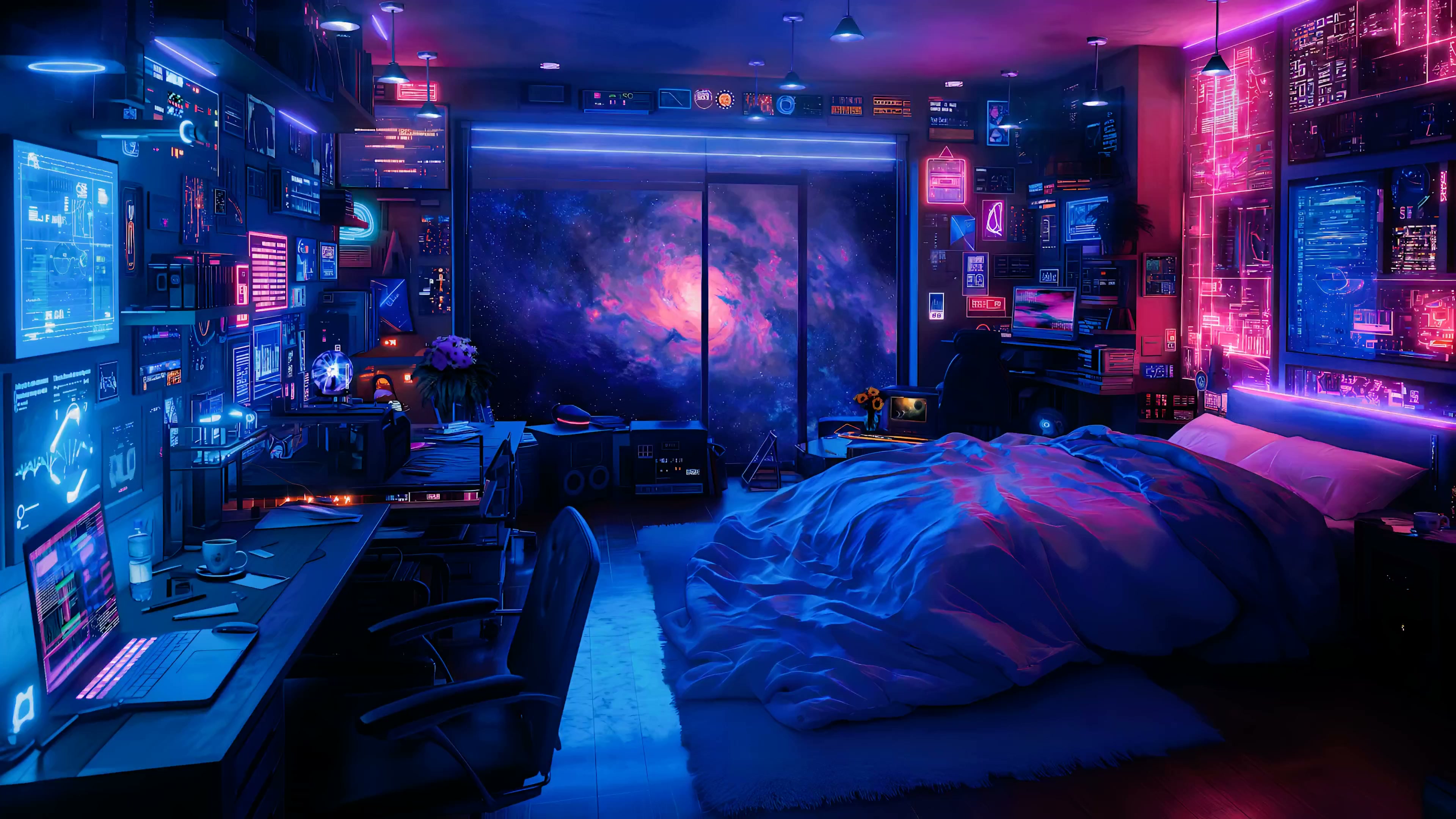 Space Galaxy Bedroom Live Wallpaper