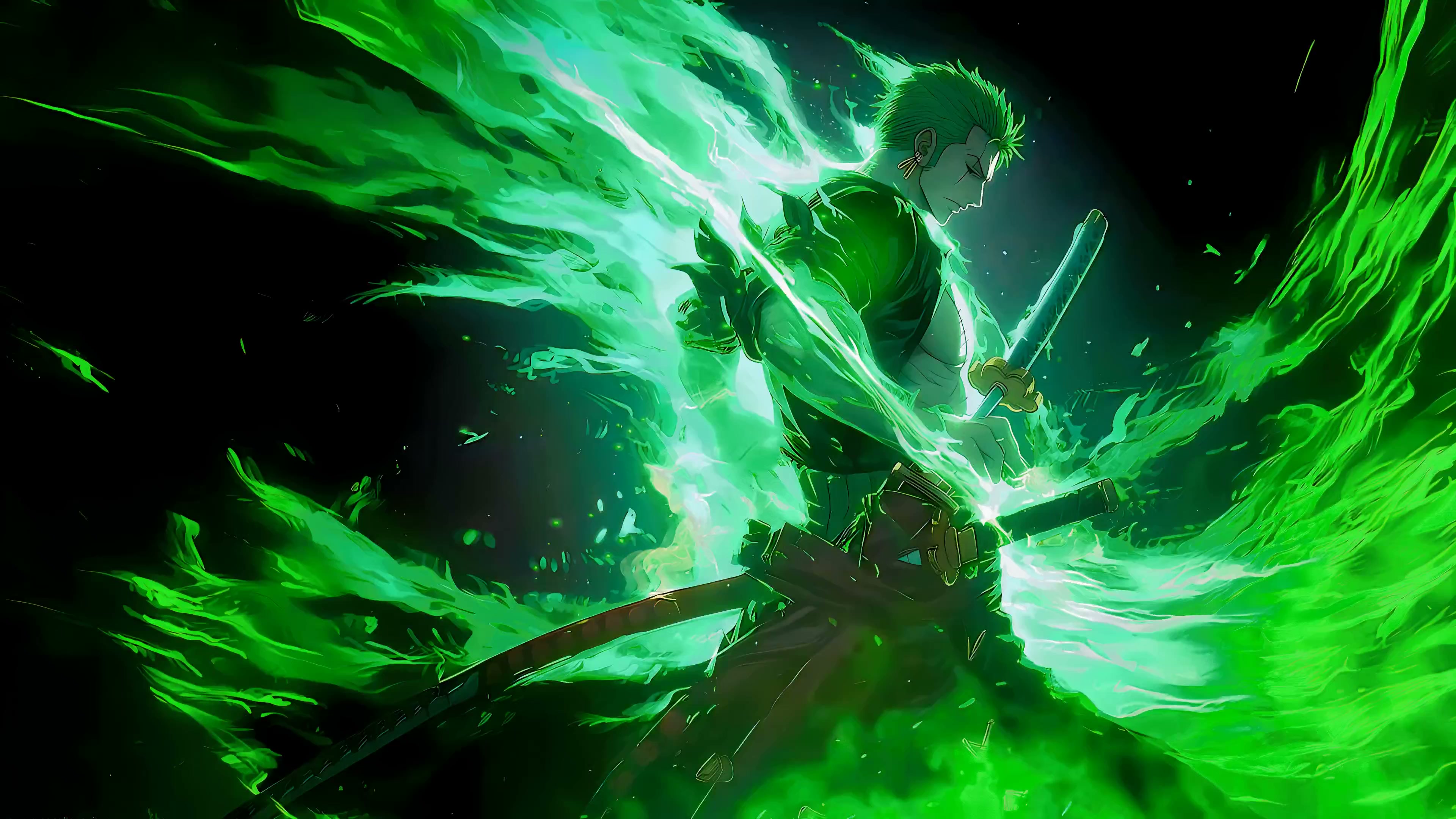 Green Aura Roronoa Zoro Live Wallpaper