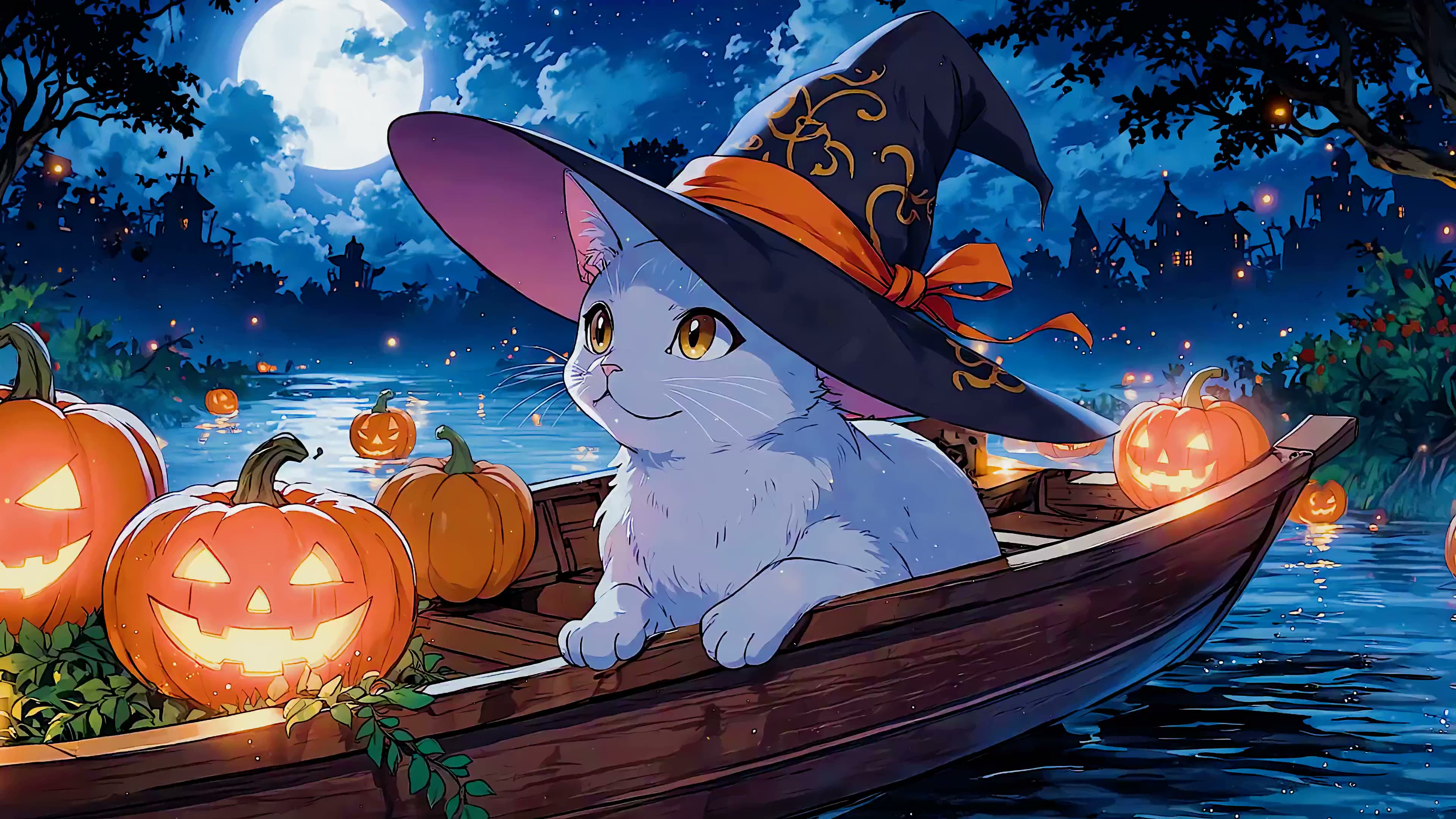 The Cutest Witchy Cat Live Wallpaper