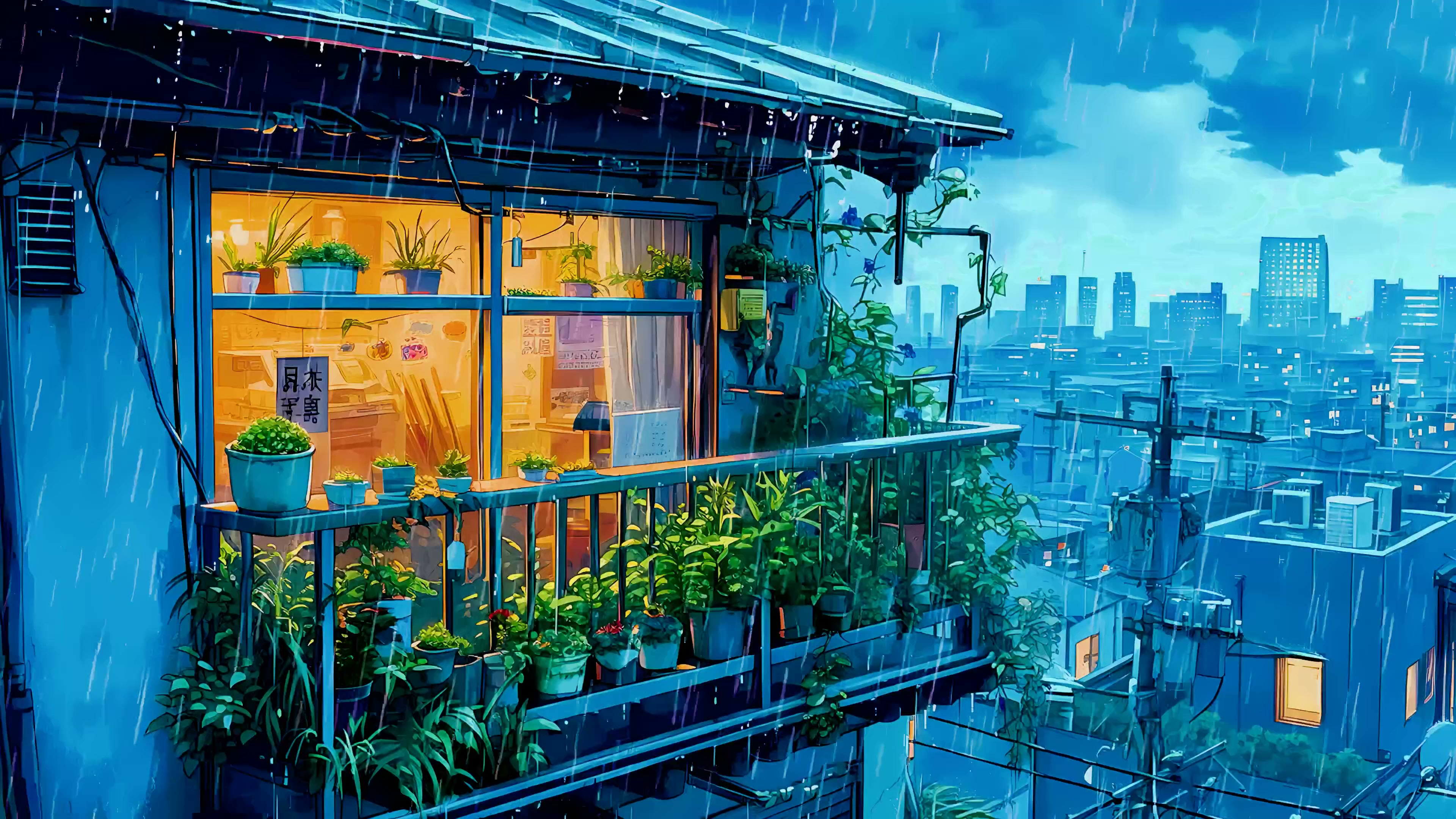 Raining in Japan Live Wallpaper