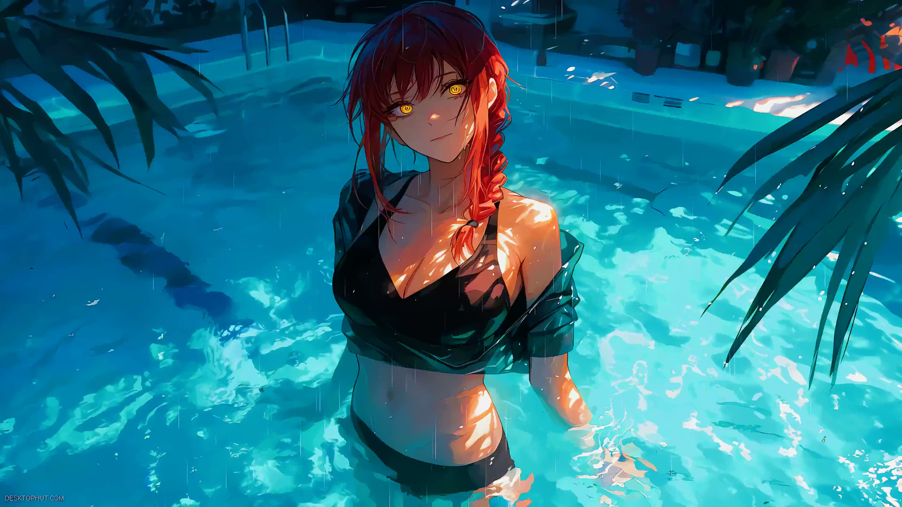 Makima In The Pool Live Wallpaper