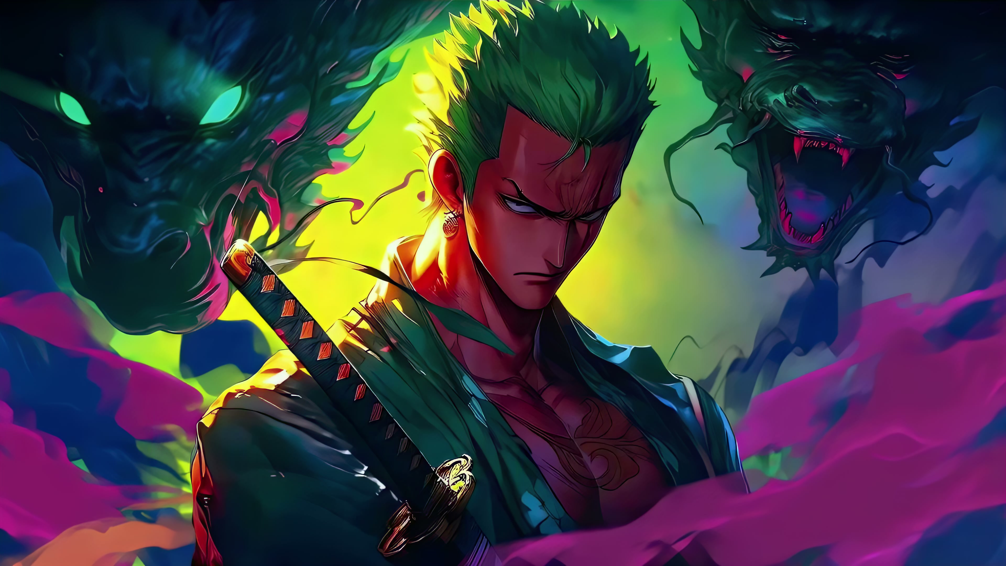 Roronoa Zoro Twin Dragon | One Piece Live Wallpaper