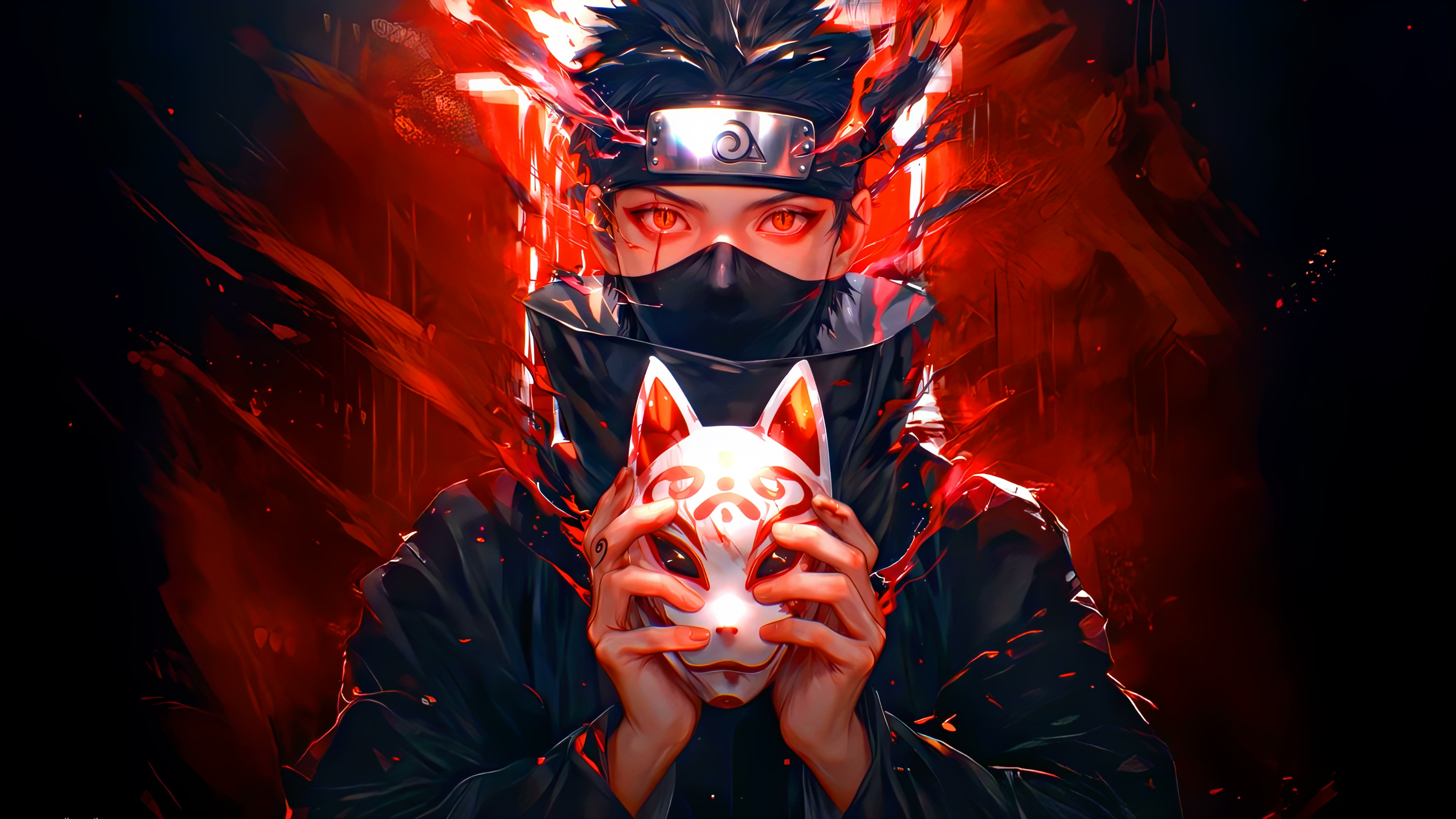 Mystical Kitsune Mask Art Live Wallpaper