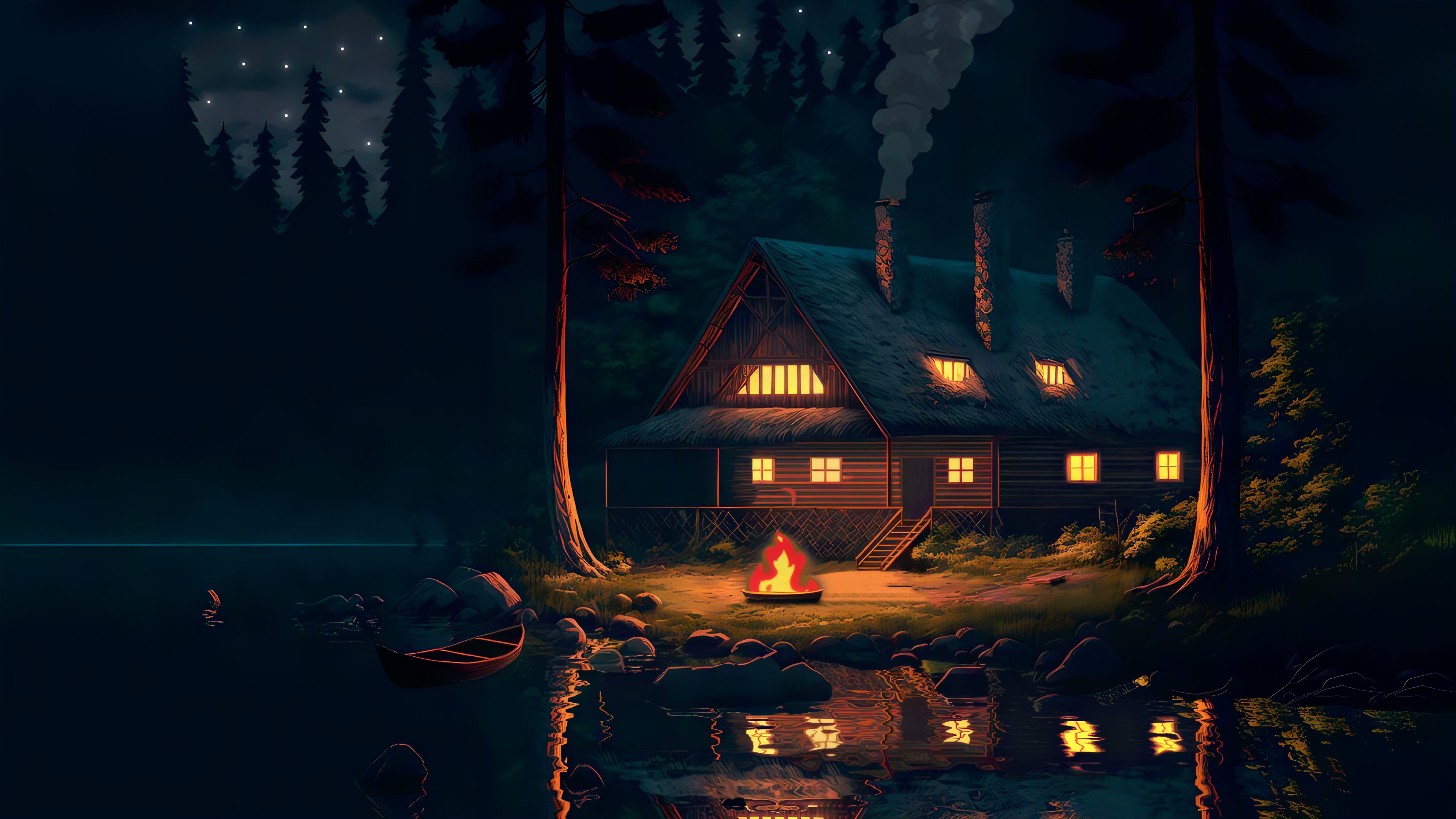 Tranquil Lakeside Retreat - LoFi Live Wallpaper