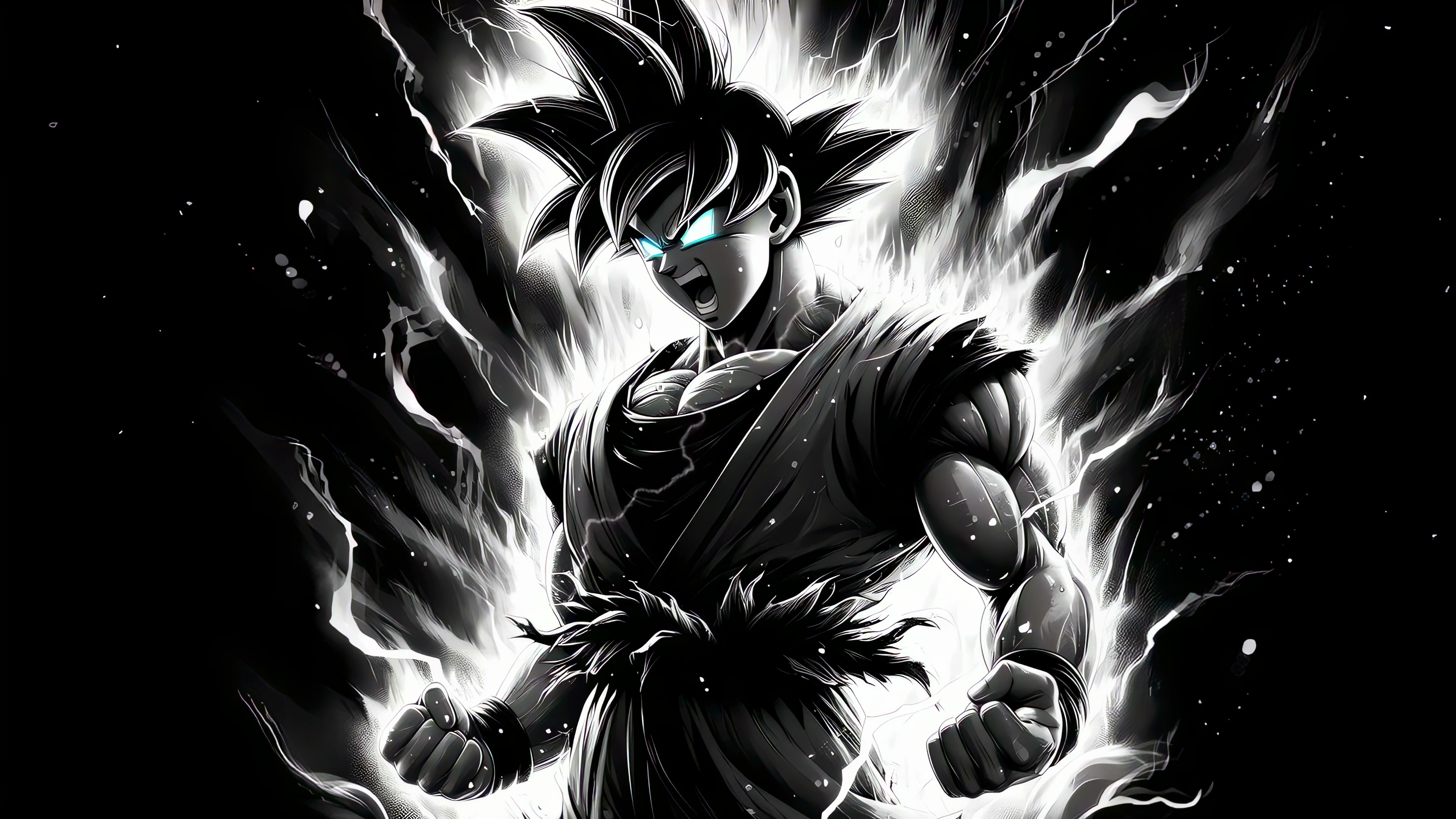 Monochrome Goku Rage Live Wallpaper
