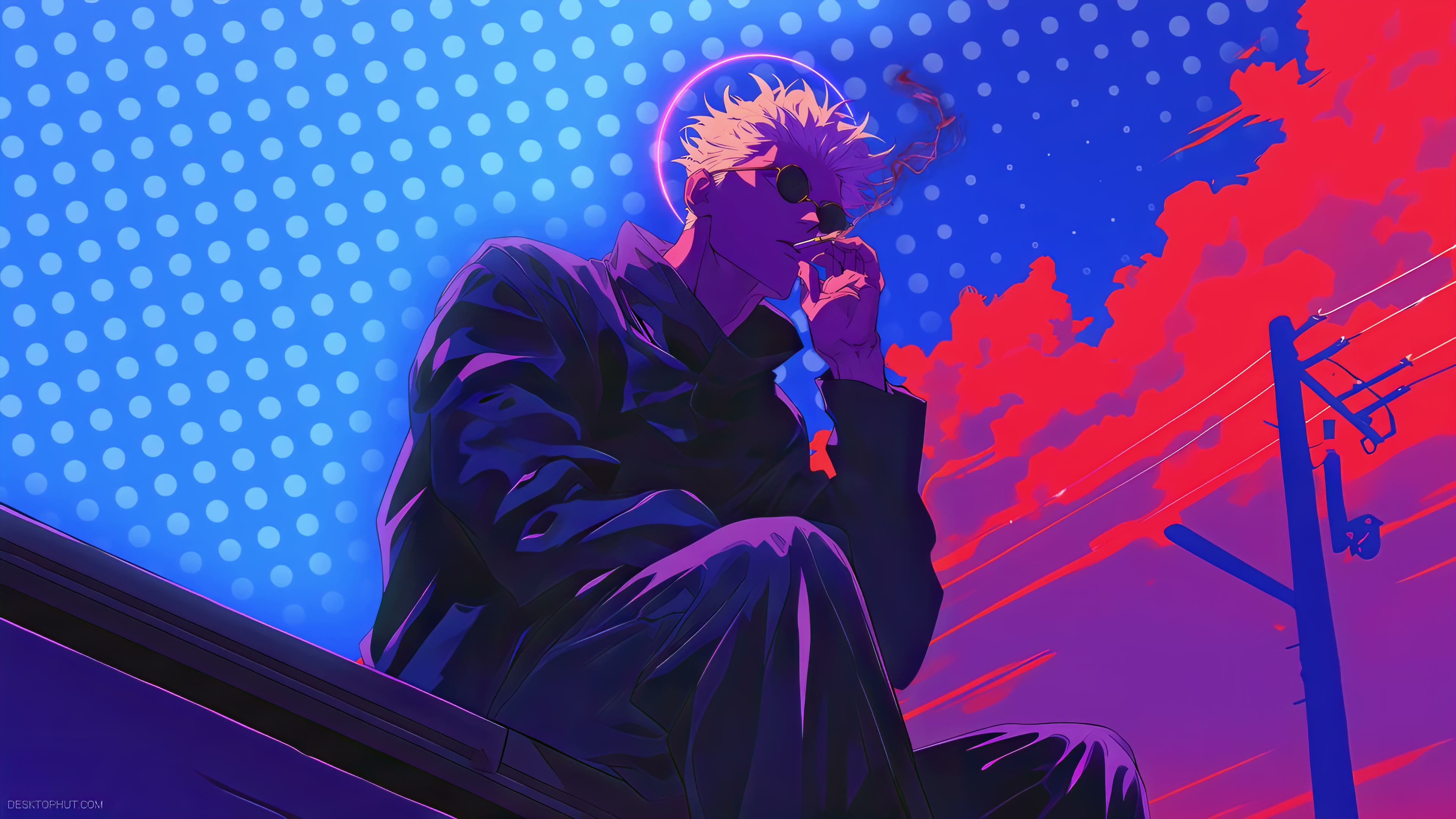 Satoru Gojo Rooftop Live Wallpaper