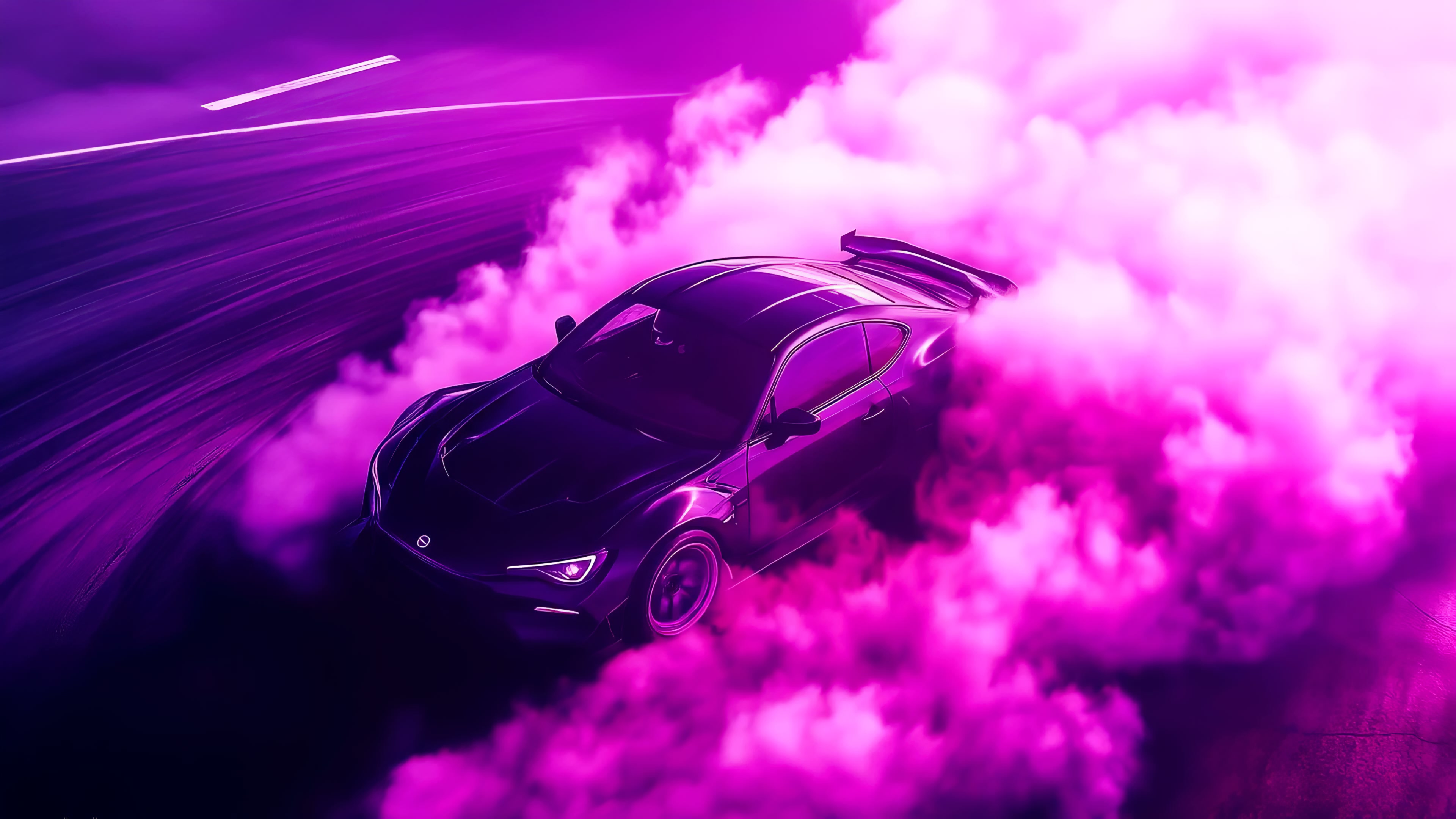Purple & Pink: Car in Smoke Live Wallpaper