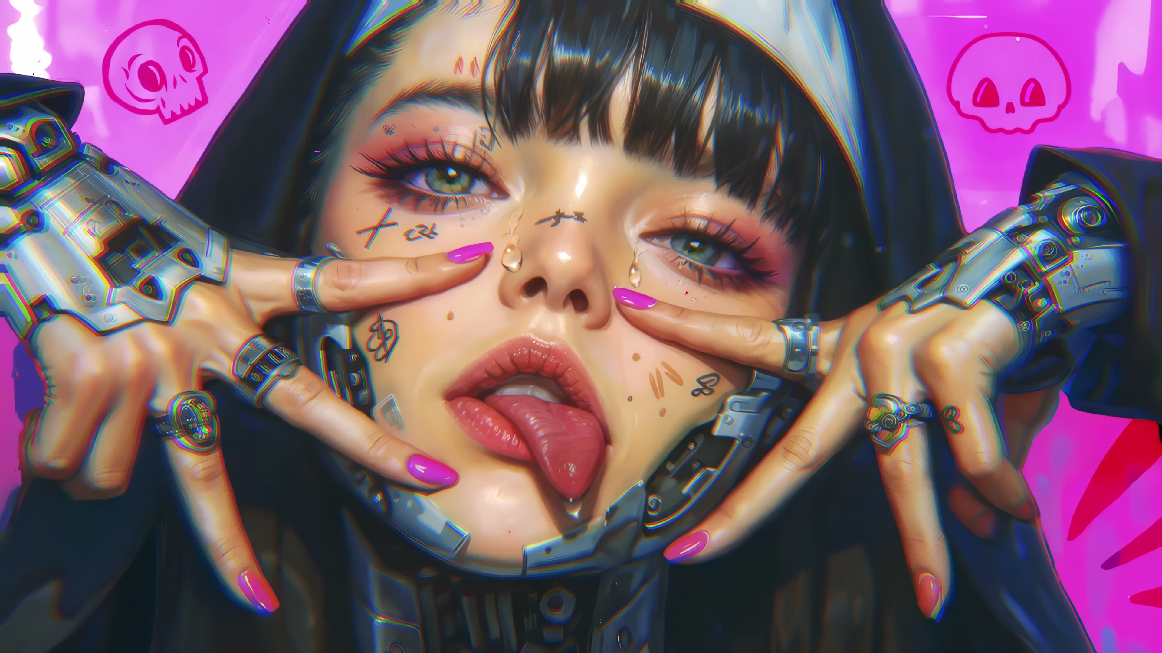 Nun With Cybernetic Hands Live Wallpaper