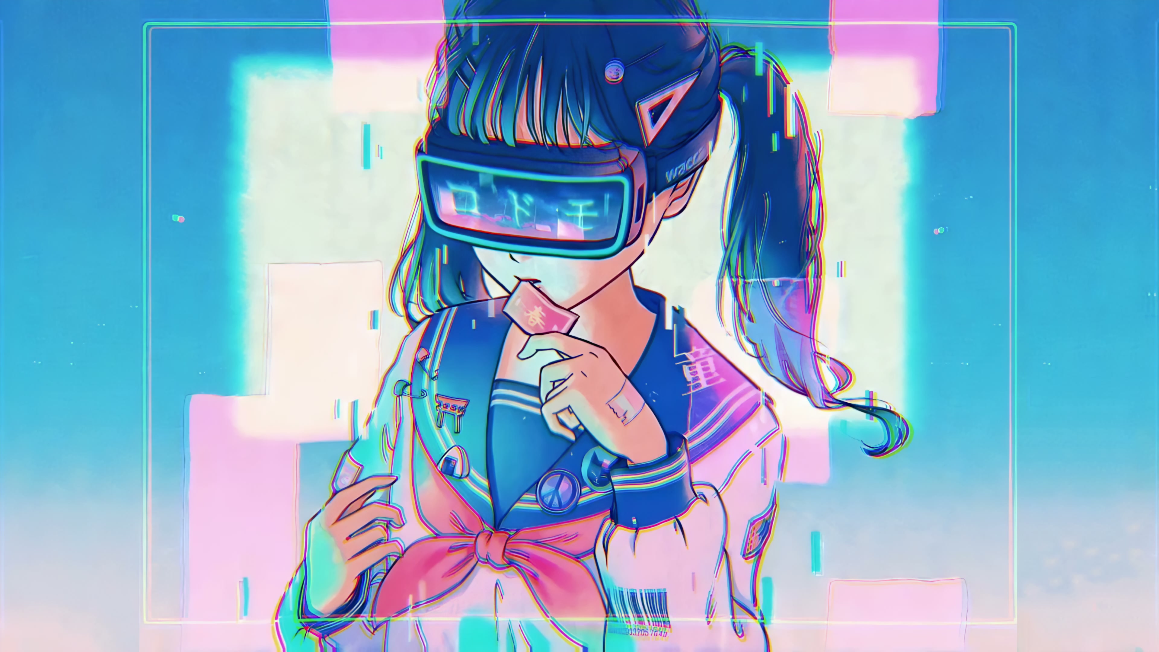 Retro Vaporwave Anime Girl Live Wallpaper