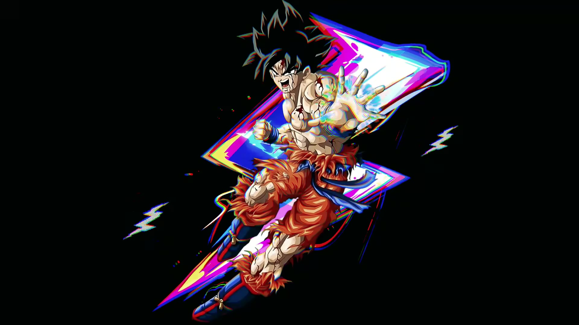 Goku Glitch Style Live Wallpaper