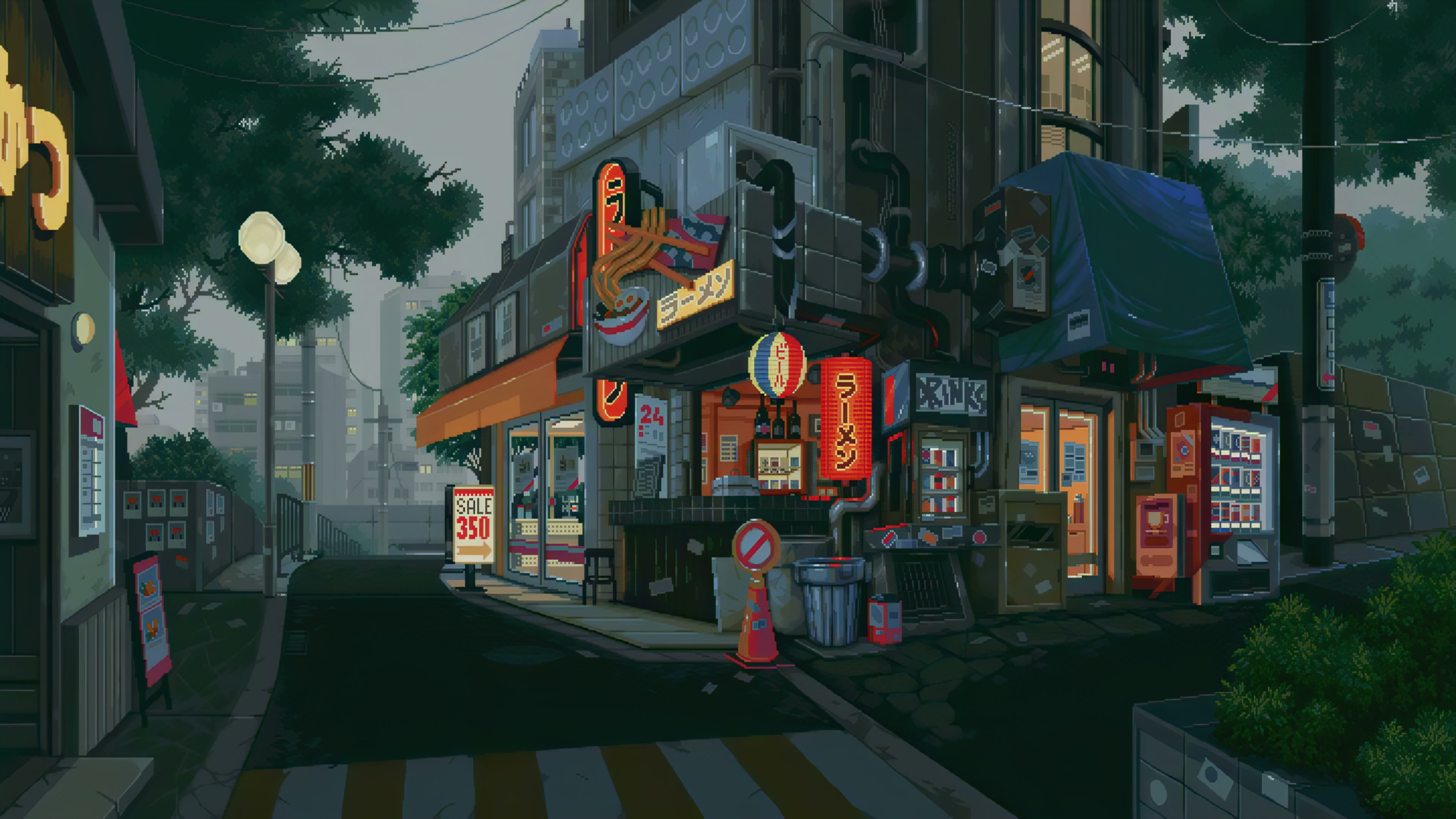 Japanese Pixel City Live Wallpaper