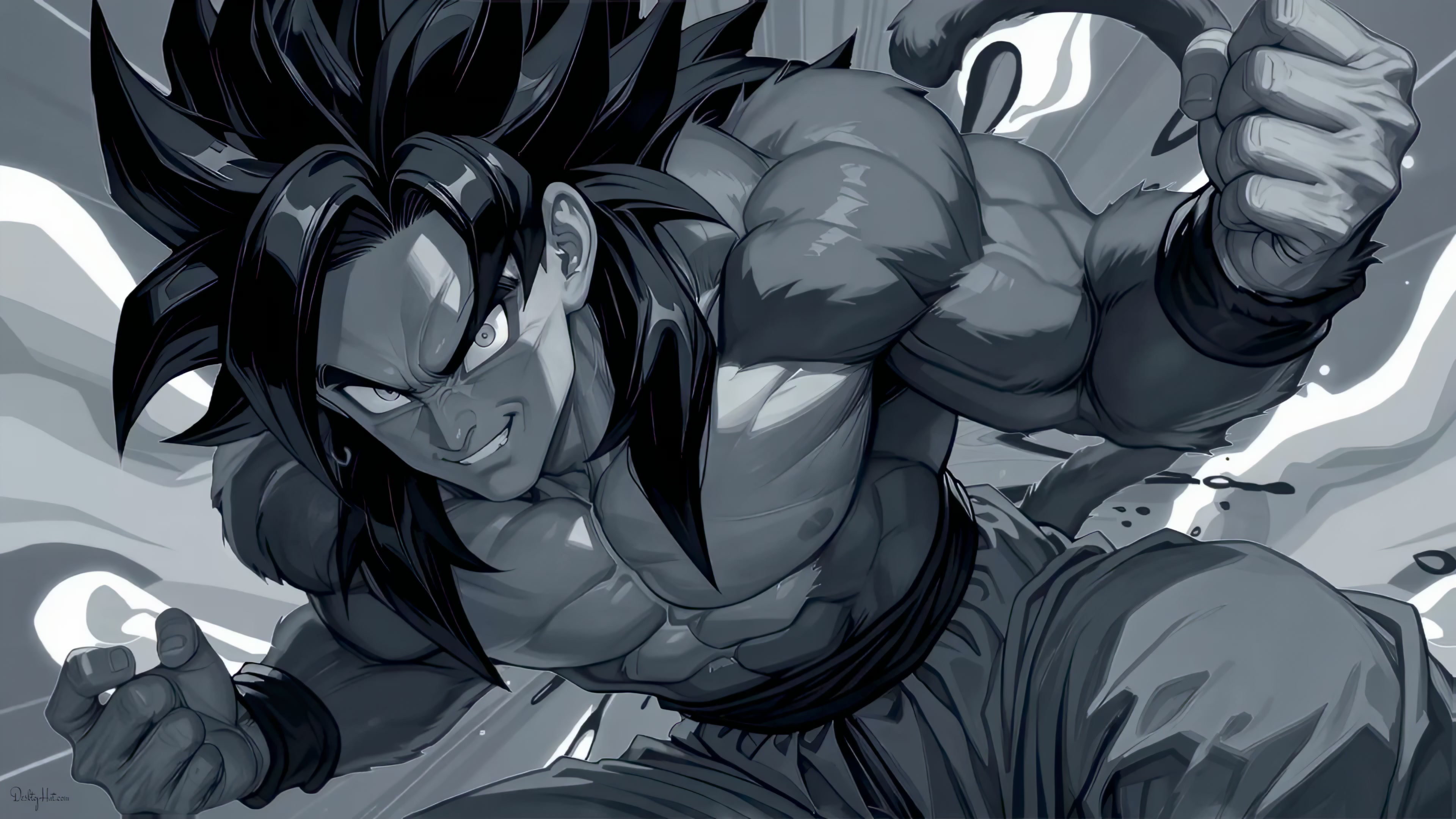 SSJ4 Goku Monochrome Live Wallpaper