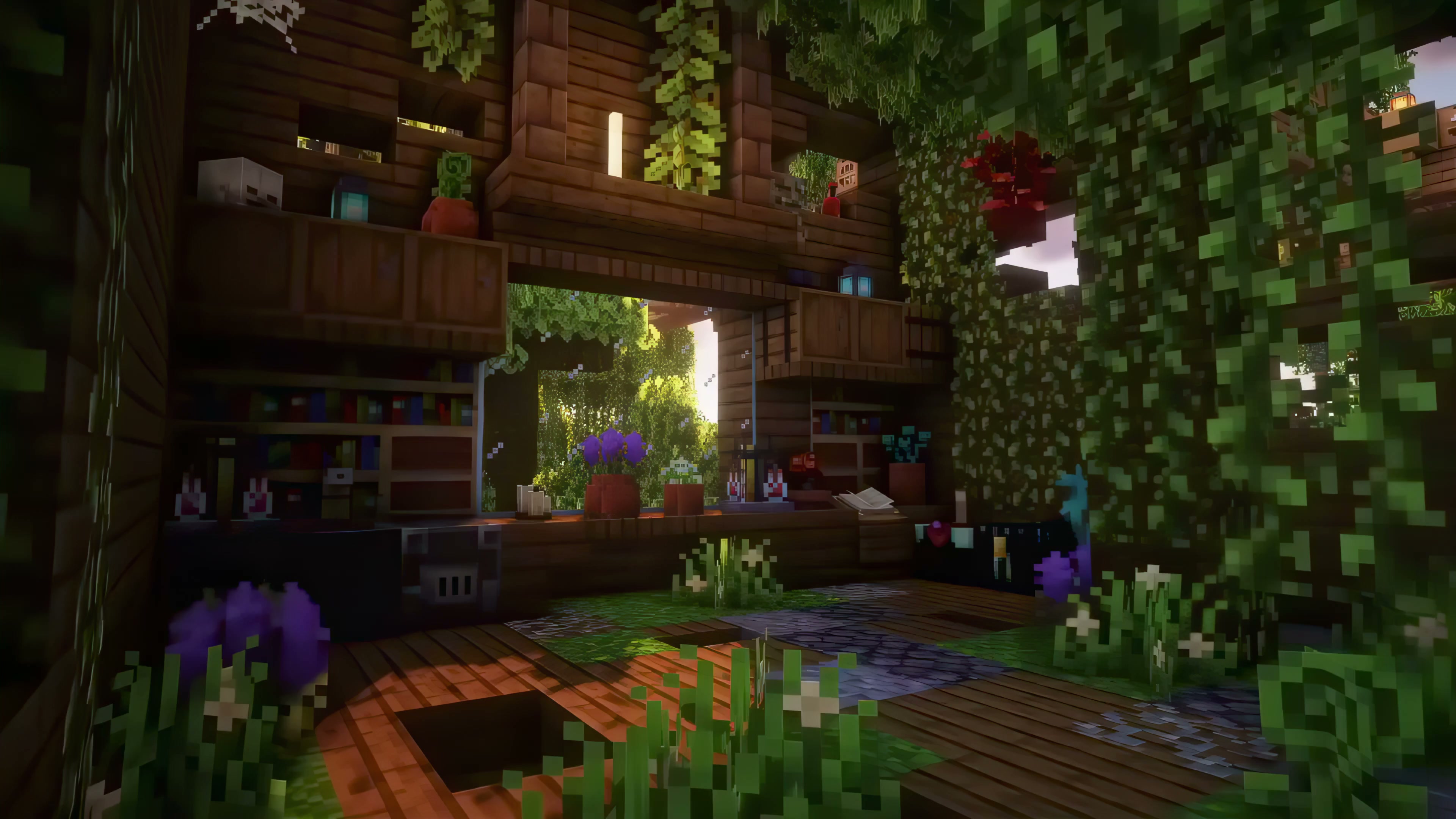 Minecraft Overgrown Cabin Live Wallpaper