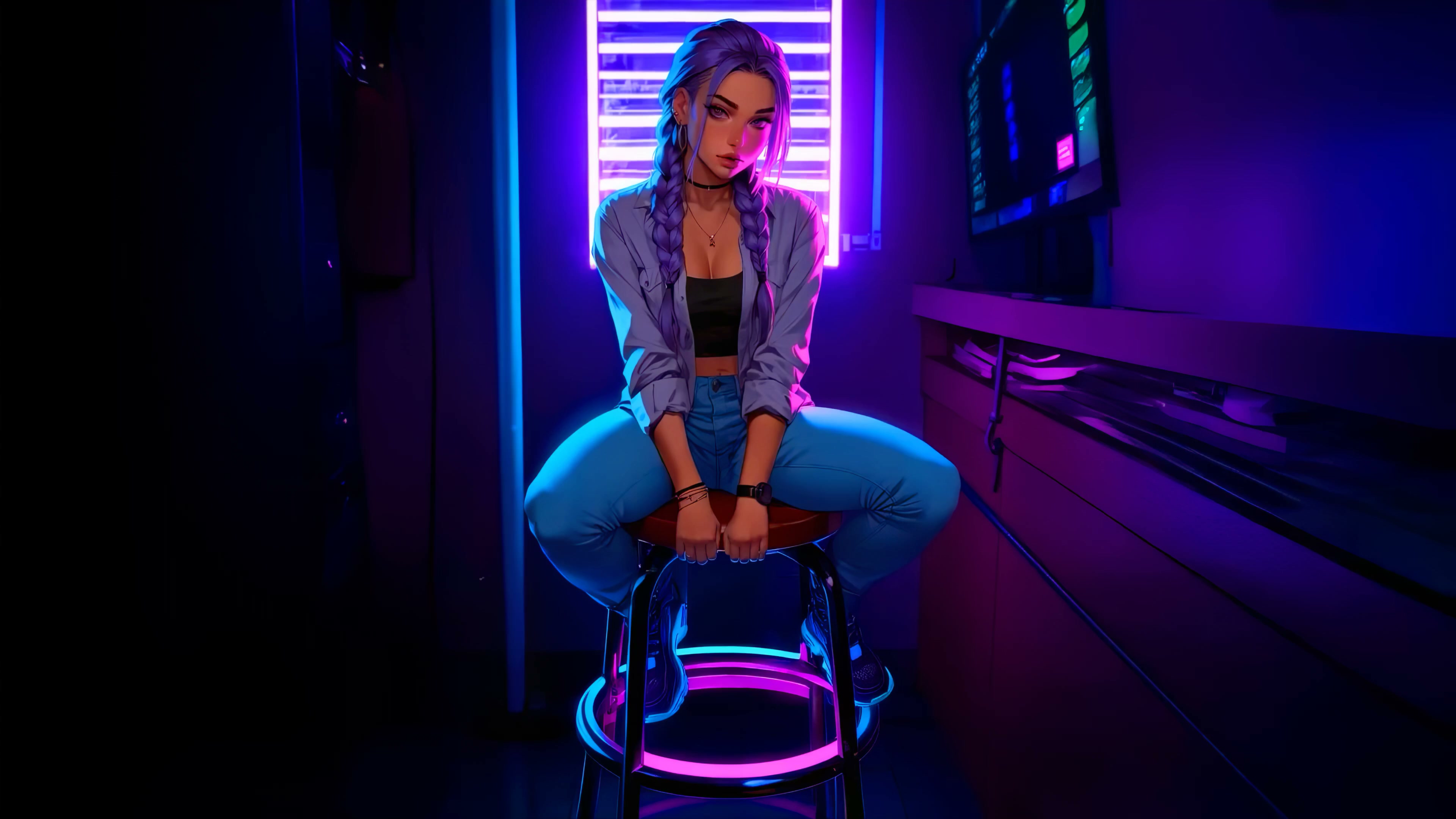 Neon Vibes – Purple Glow LoFi Live Wallpaper