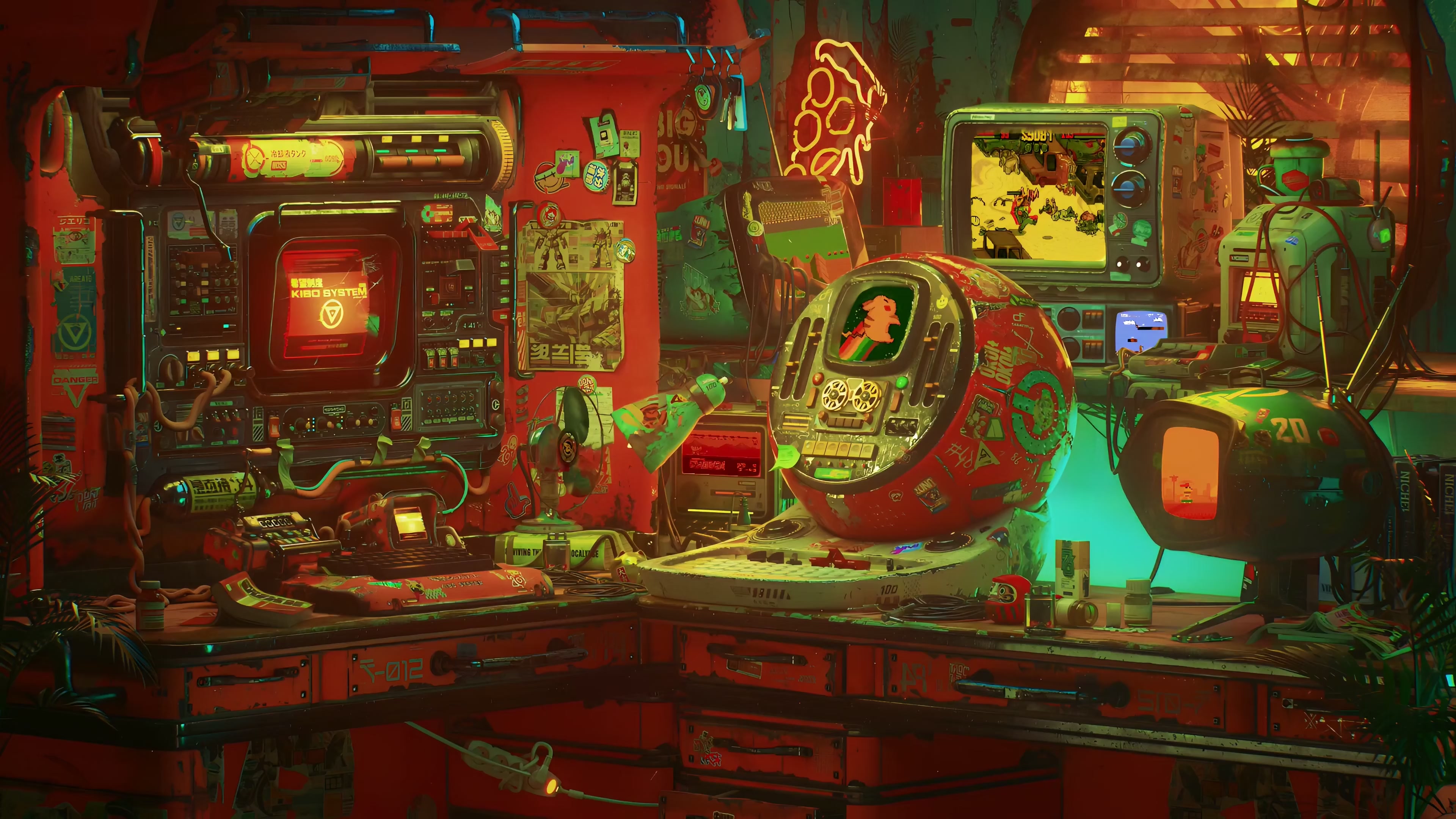 60s Scifi Japan Room Live Wallpaper