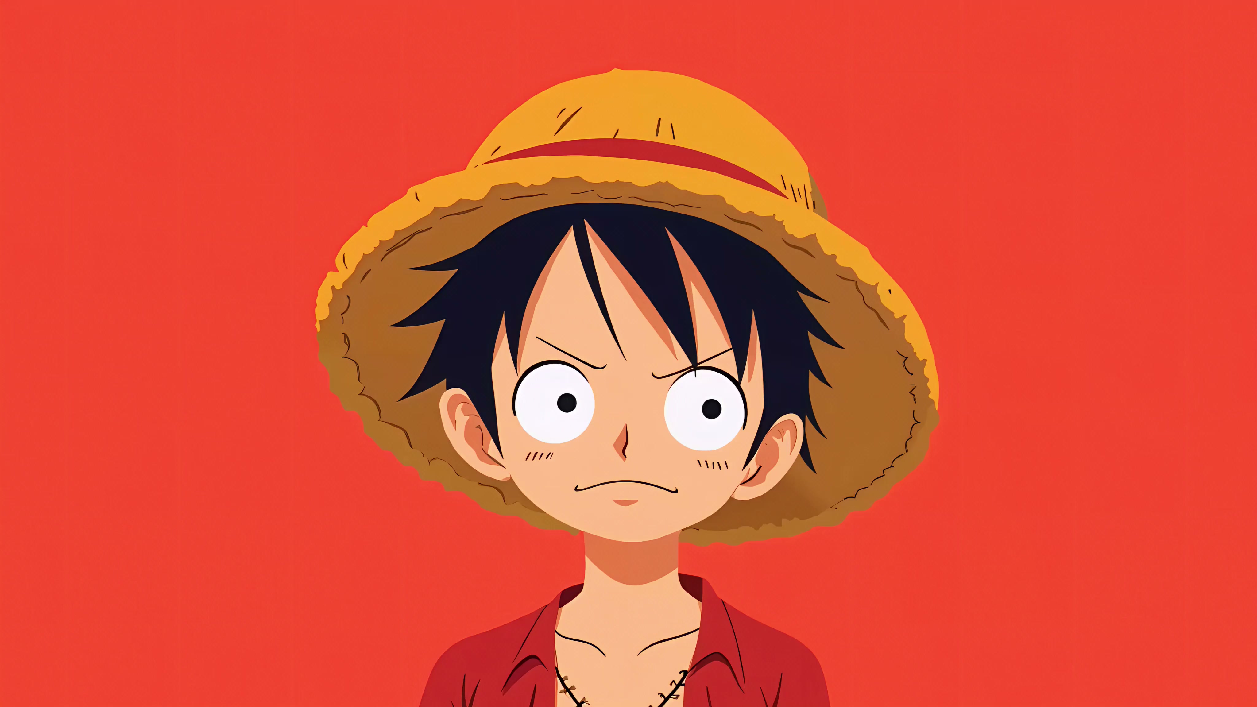 One Piece - Luffy Minimalist Orange Portrait Live Wallpaper
