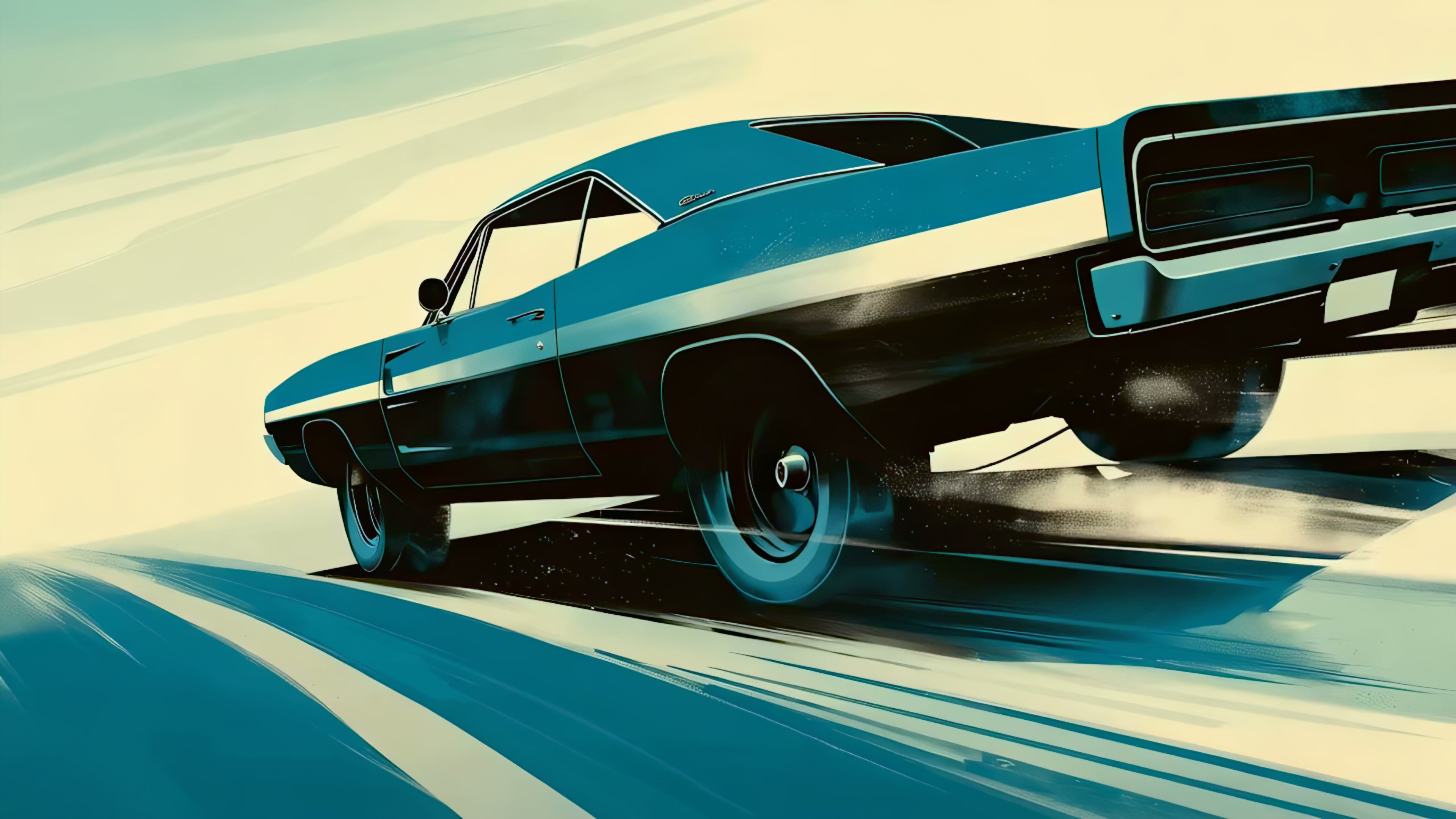 Retro Muscle Car Drive Live Wallpaper