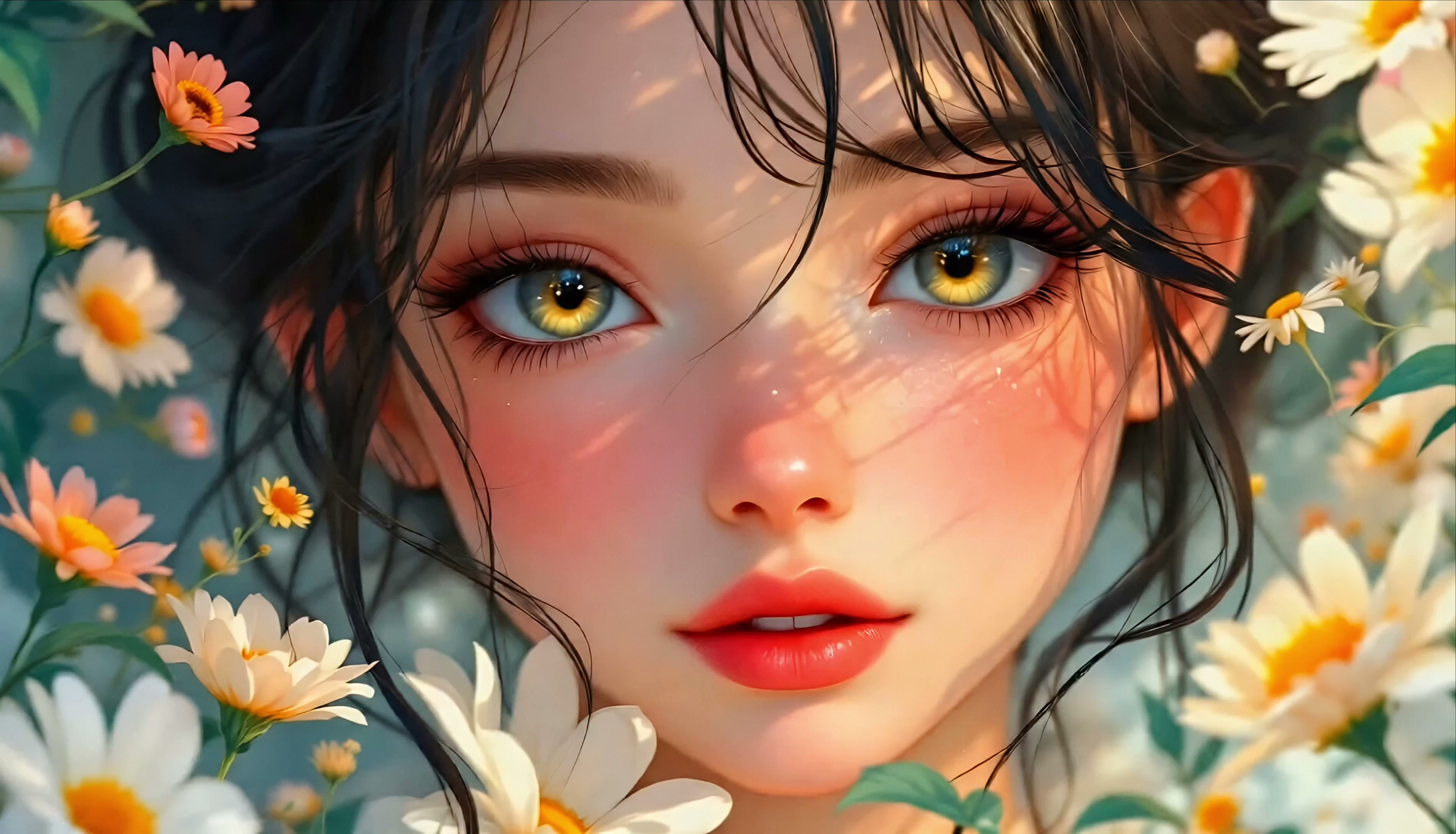 Anime Girl Daisy Eyes Live Wallpaper