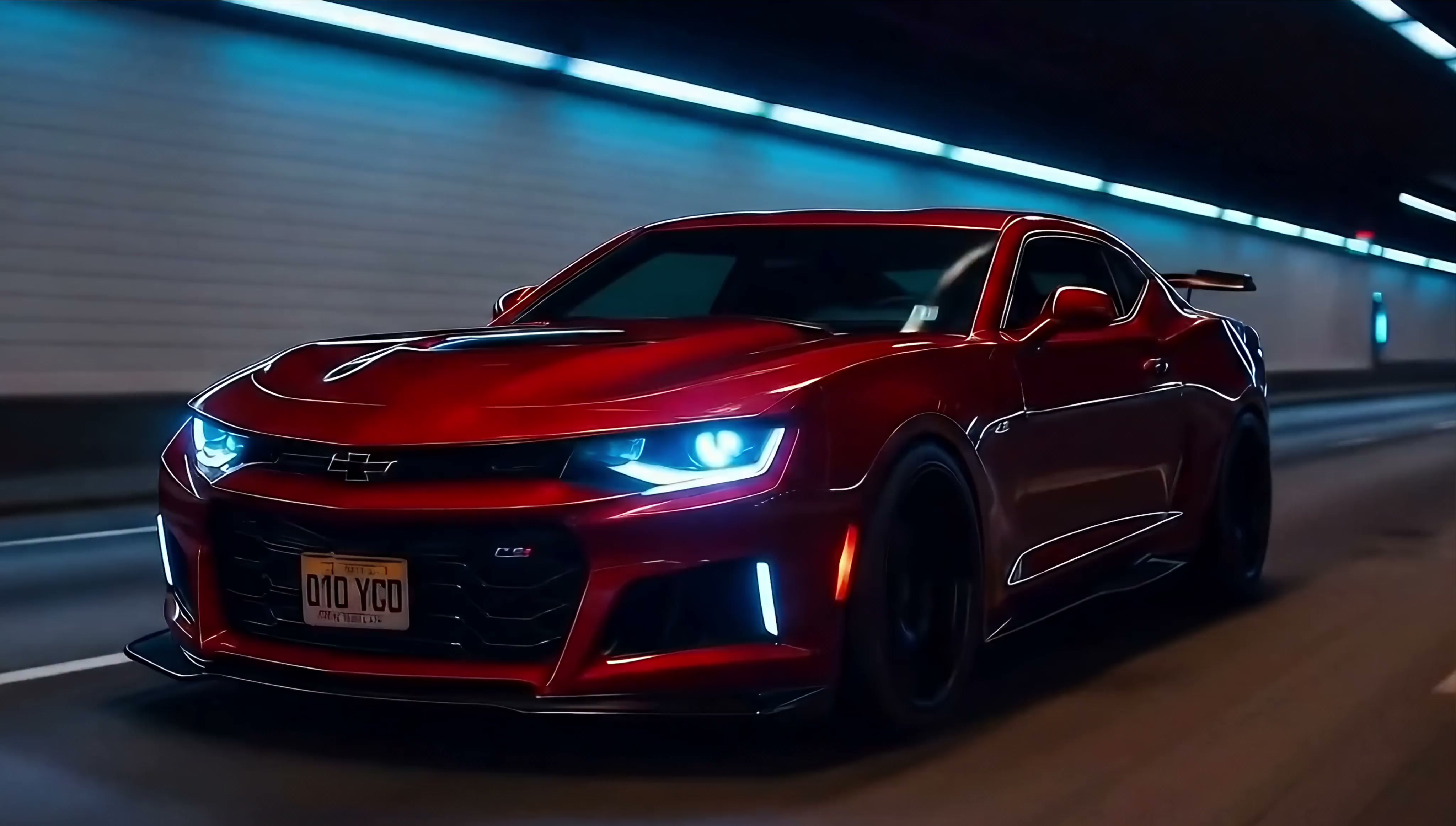 Chevrolet Camaro ZL1 - Neon Tunnel Night Drive Live Wallpaper