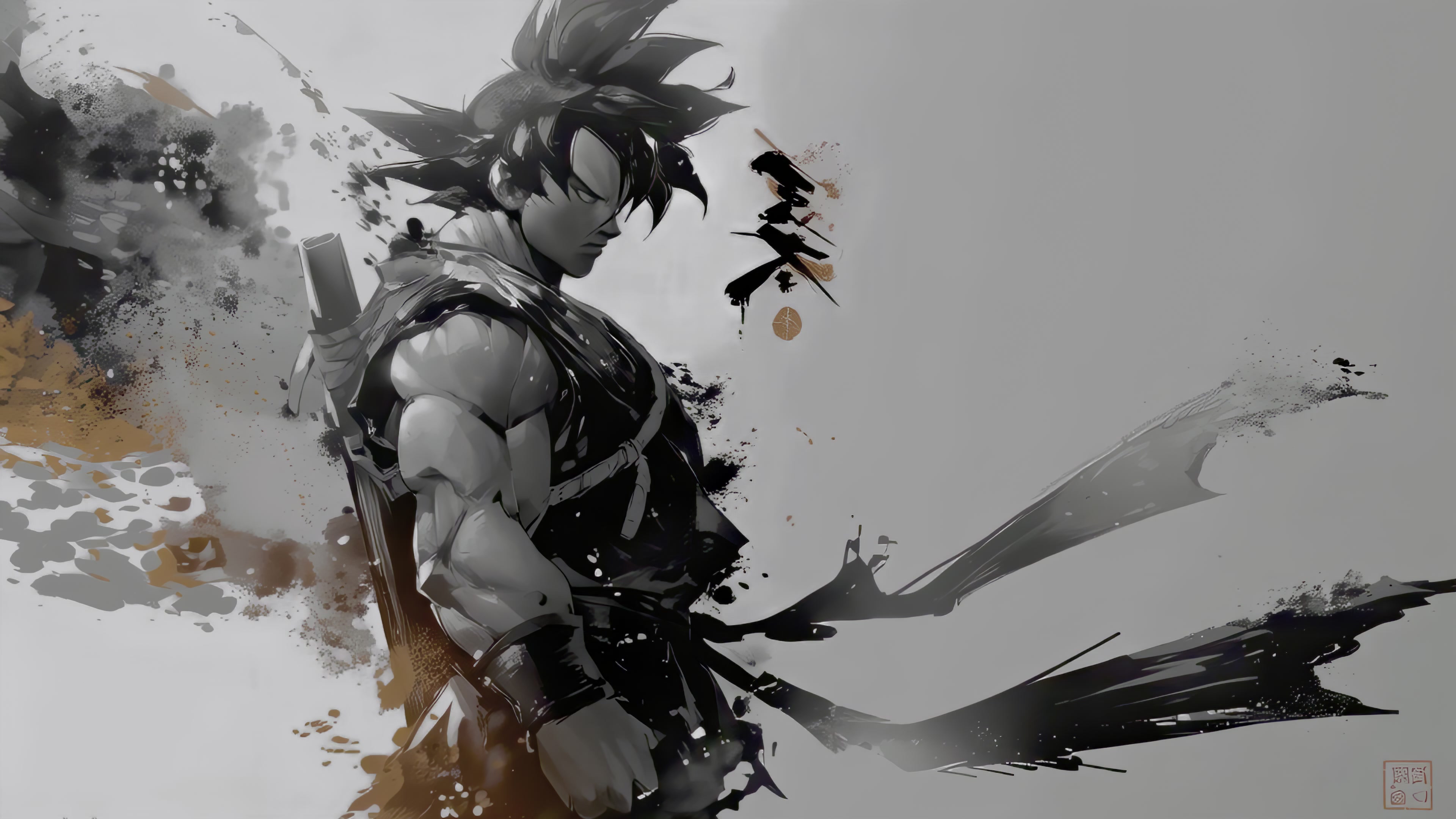 Black and White Goku Live Wallpaper