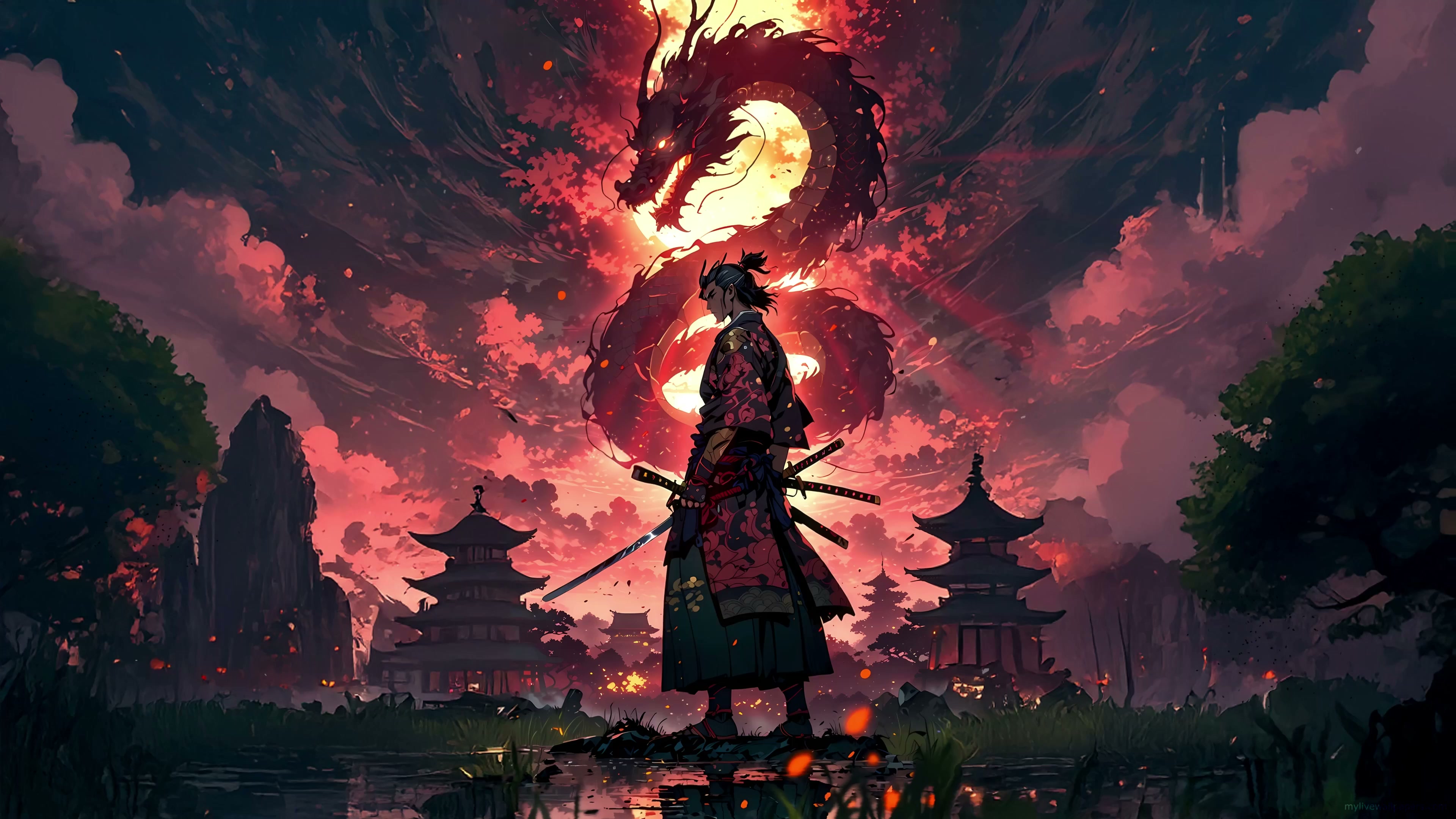 Samurai Dragon Guardian Live Wallpaper
