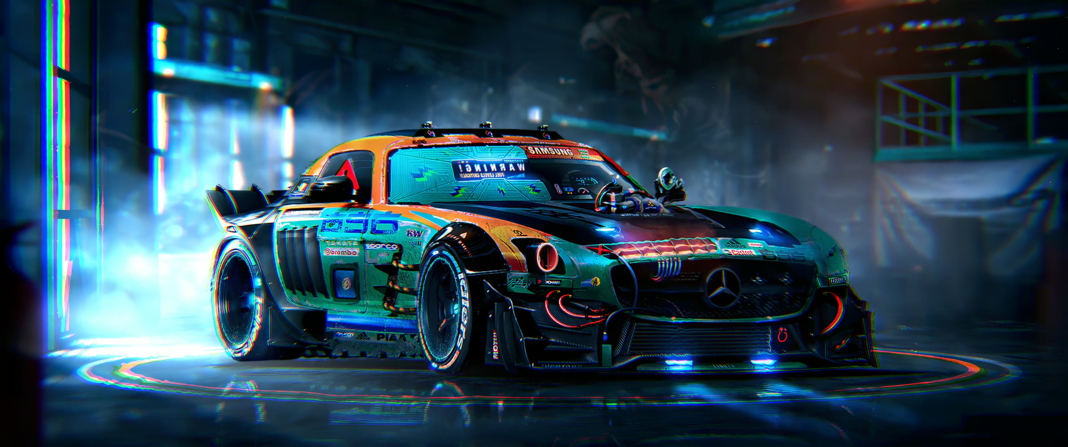 Cyberpunk Race Car Live Wallpaper
